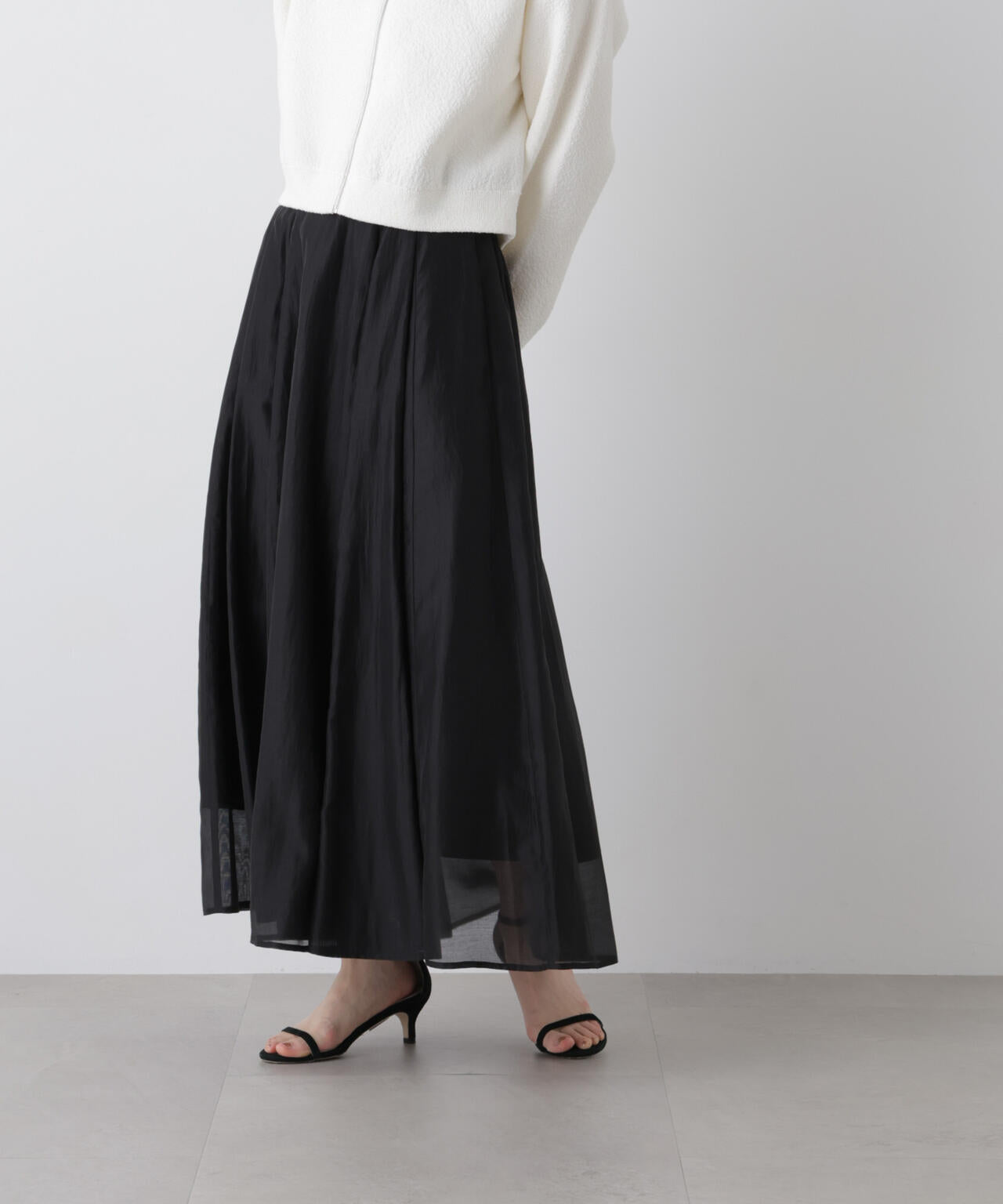 シアーオーガンジータックフレアスカート 6736130303