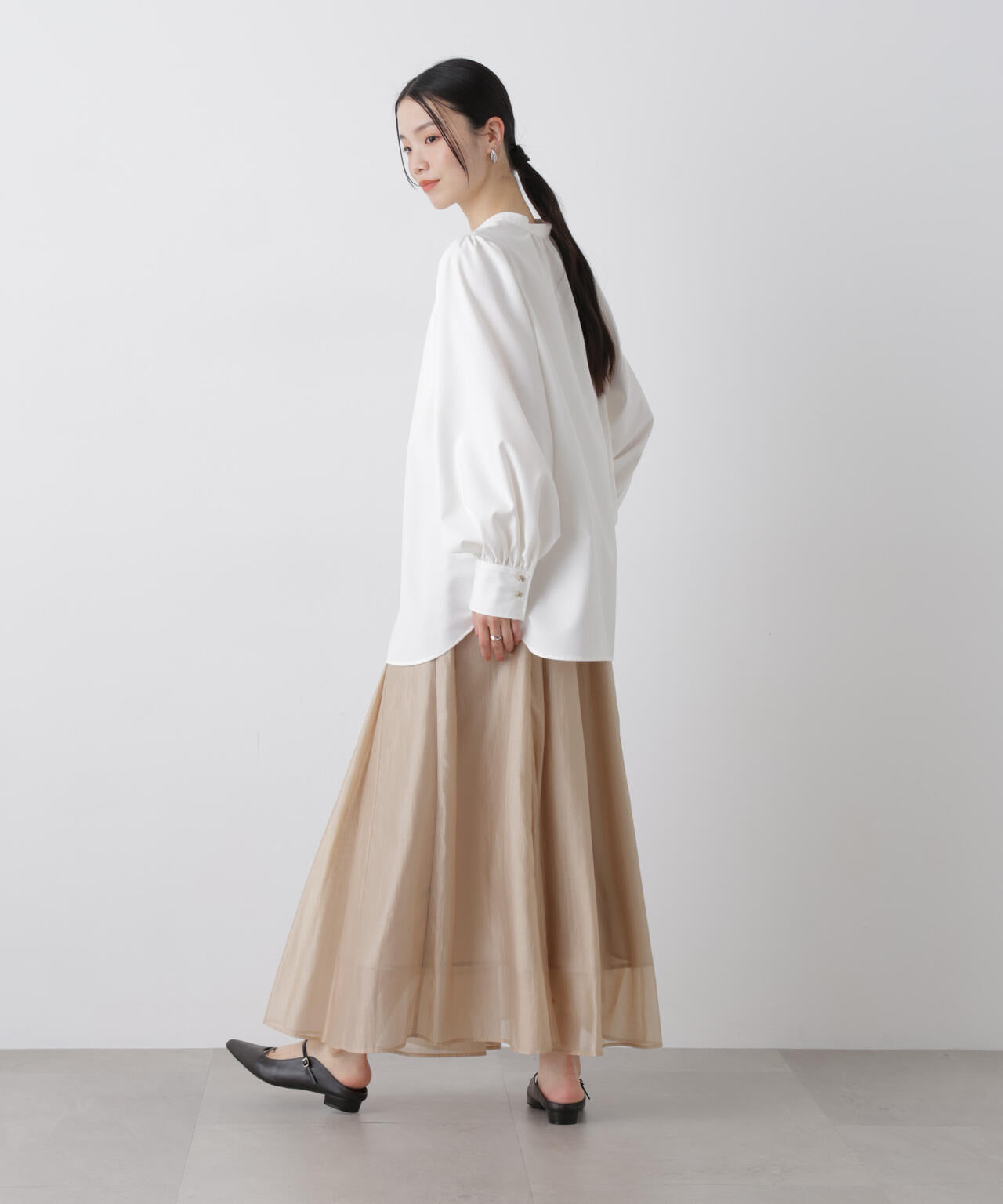 シアーオーガンジータックフレアスカート 6736130303