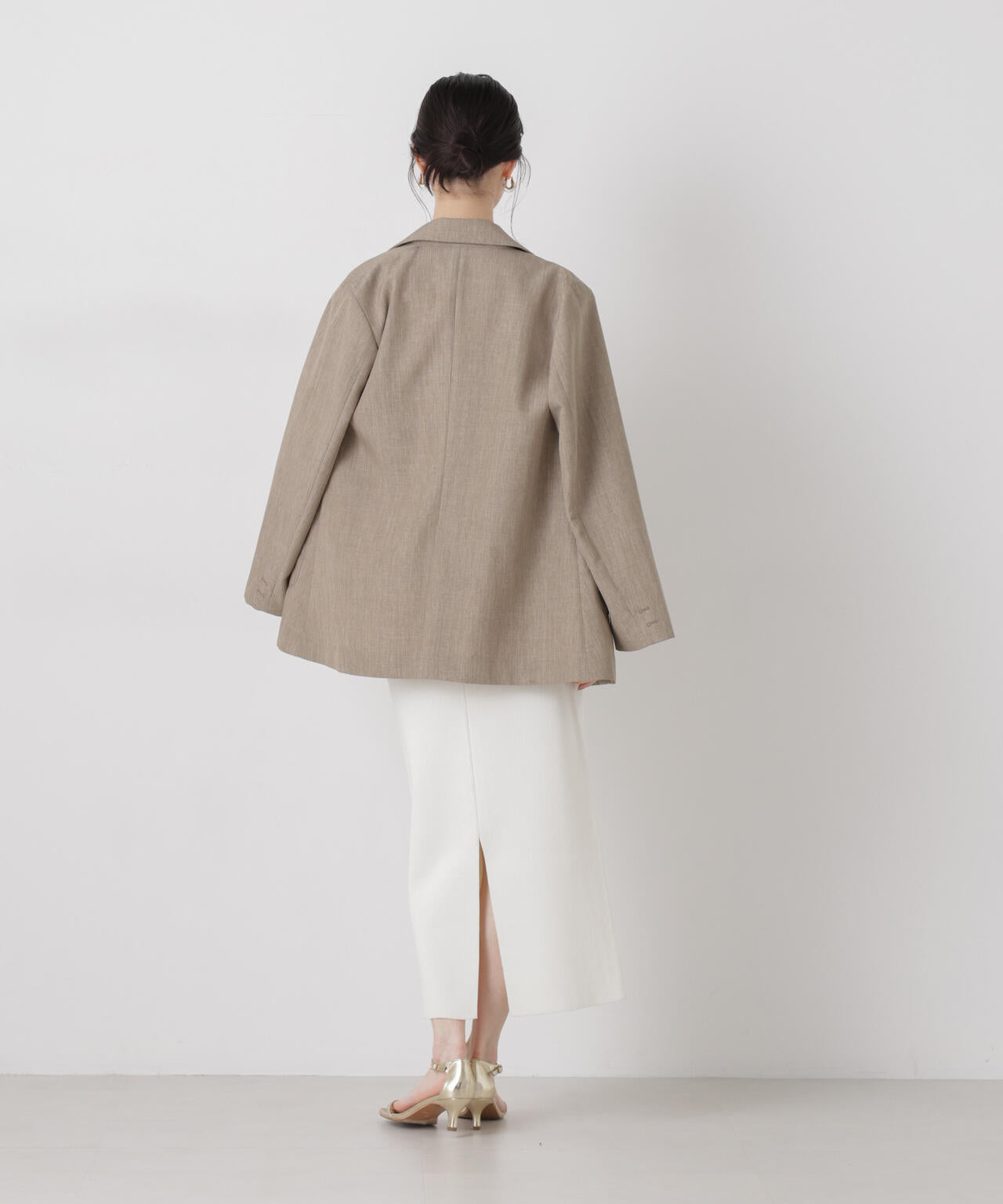 洗濯機洗可ストレートラインニットスカート(セットアップ可) 6736130304