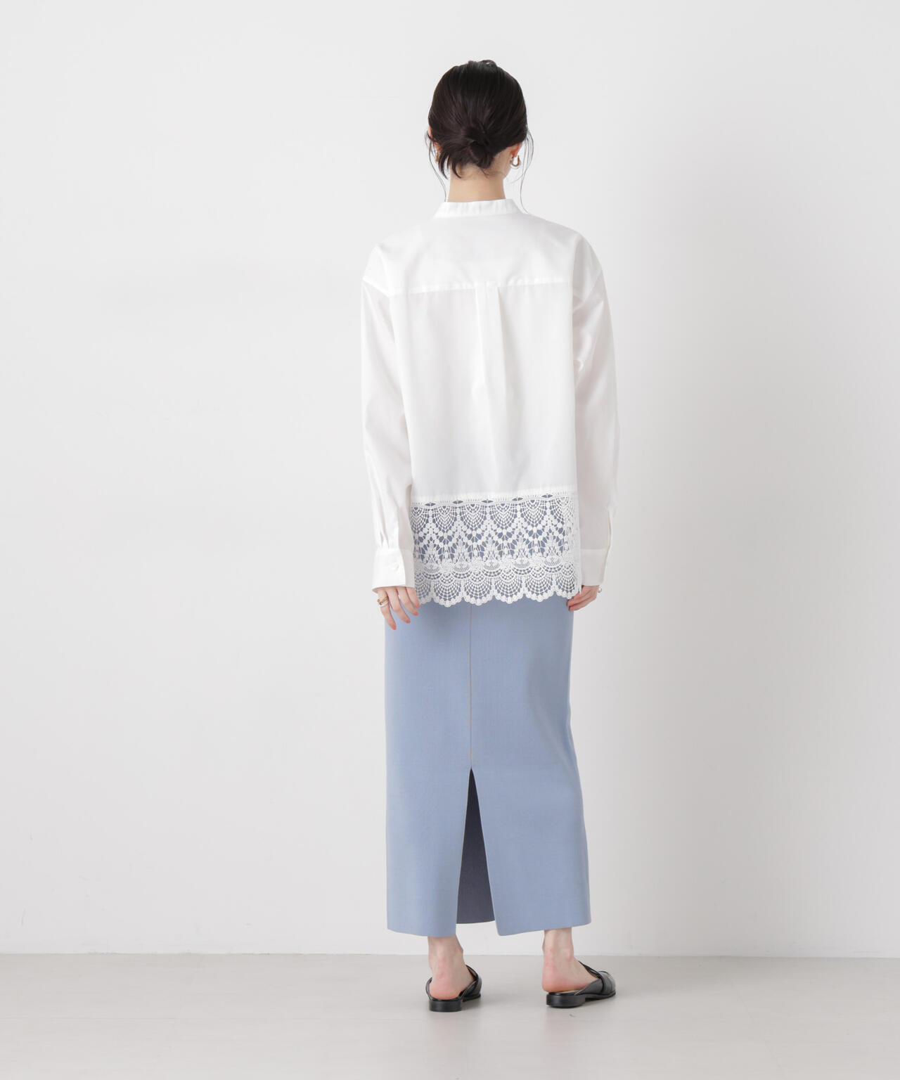 洗濯機洗可ストレートラインニットスカート(セットアップ可) 6736130304