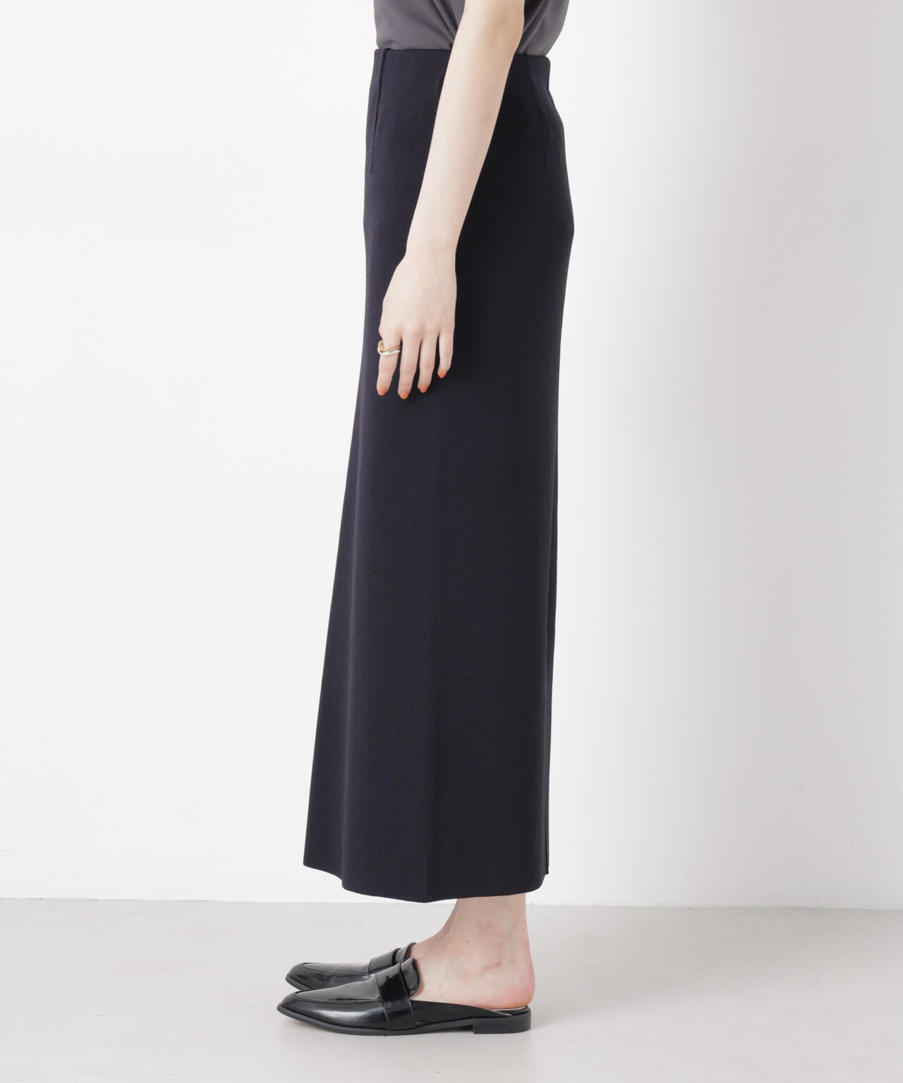 洗濯機洗可ストレートラインニットスカート(セットアップ可) 6736130304