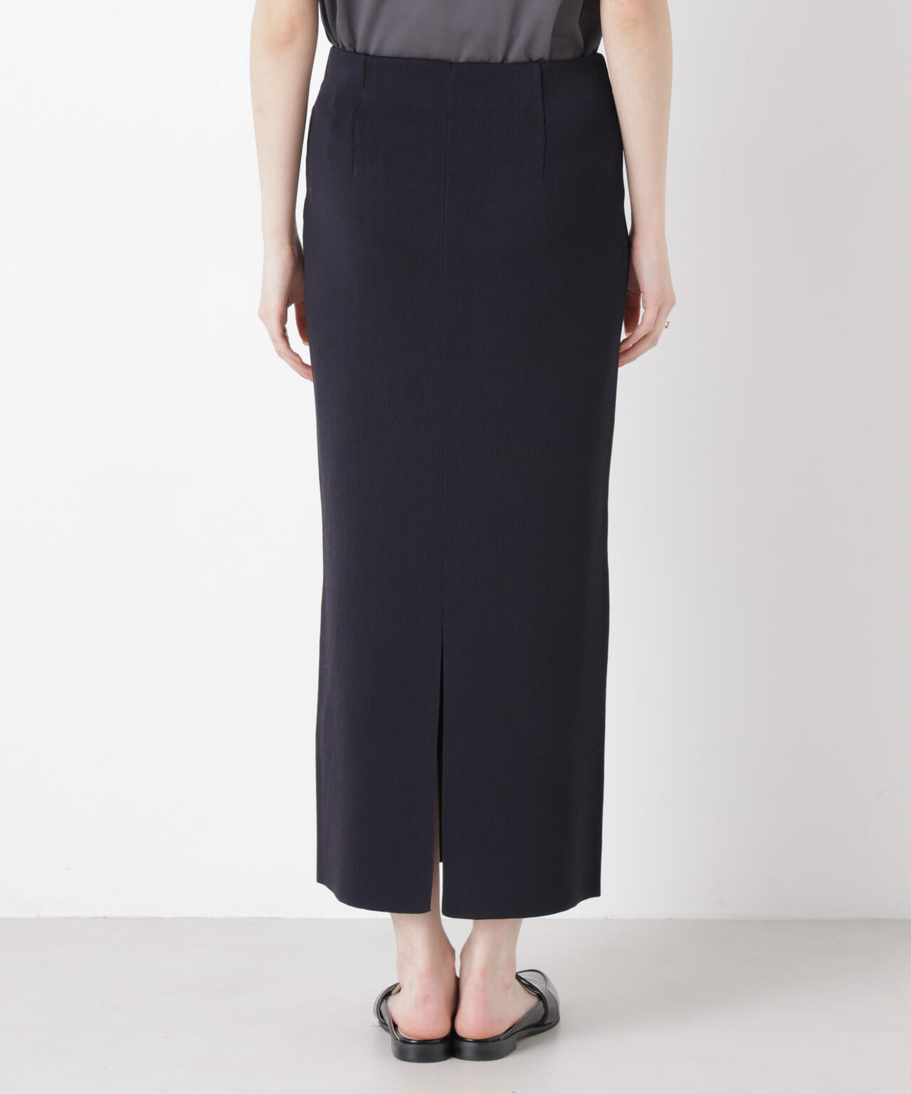 洗濯機洗可ストレートラインニットスカート(セットアップ可) 6736130304