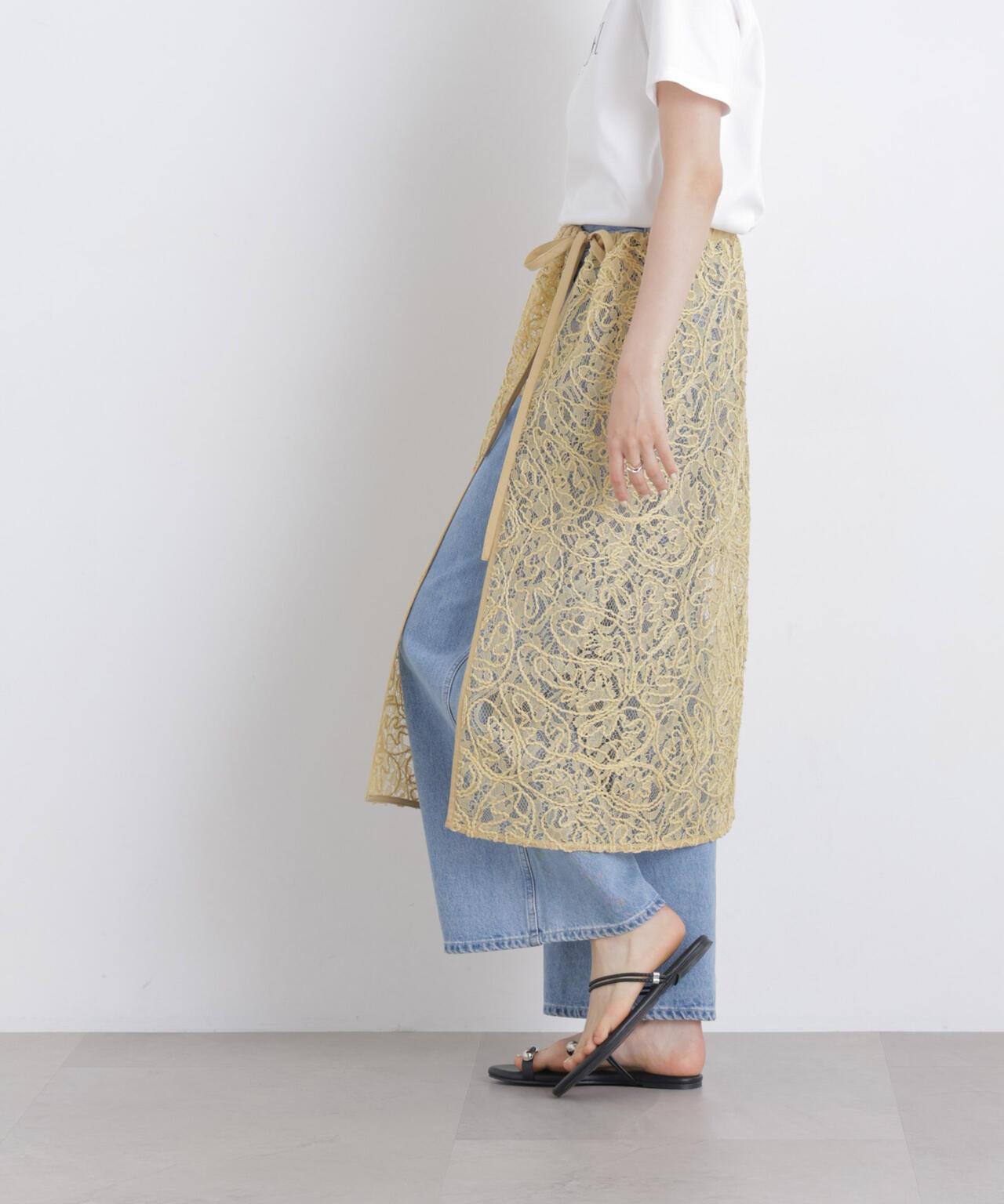 刺繍レースラップスカート 6736130311