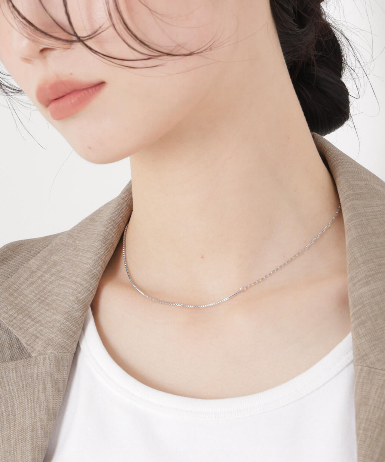 コンビチェーンデザインネックレス長さ38cm