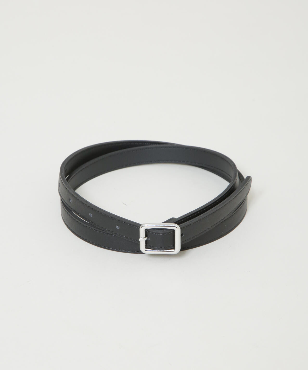 シルバースクエアバックル1.5cm幅ベルト 6736150302