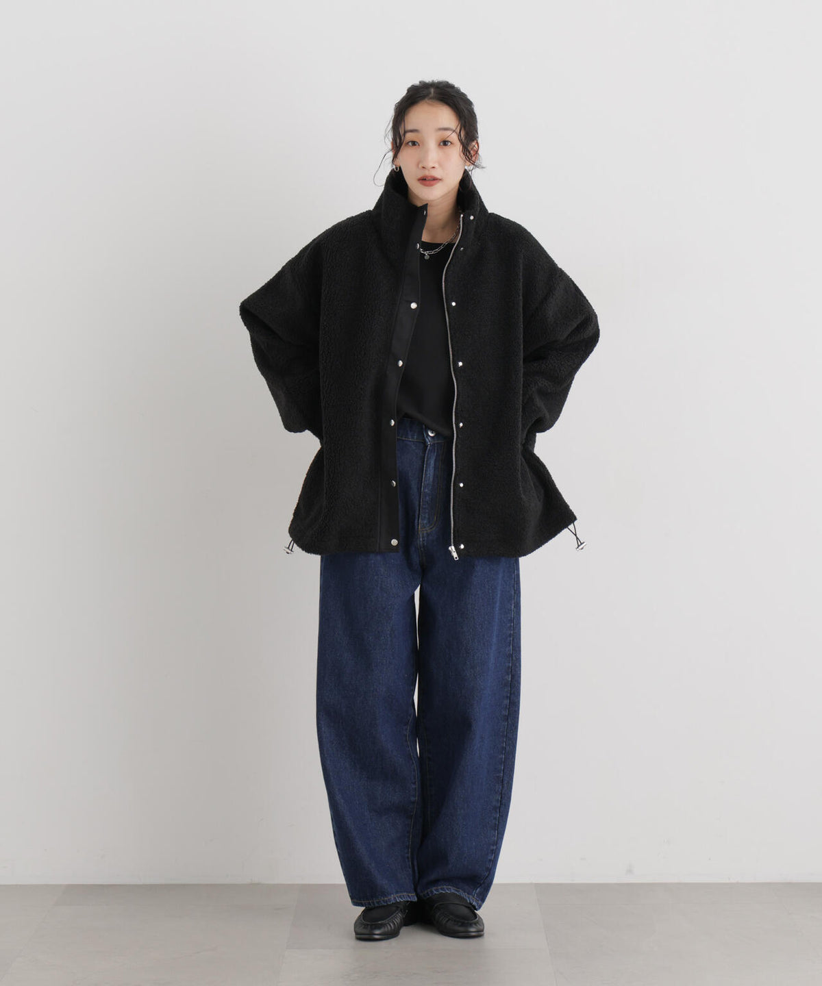 WEB限定/スタンドカラージップボアブルゾン 6736212305