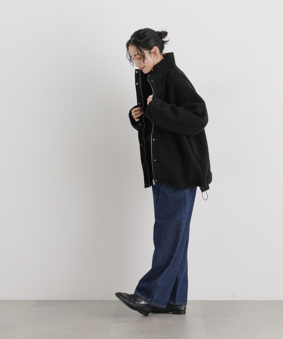 WEB限定/スタンドカラージップボアブルゾン 6736212305