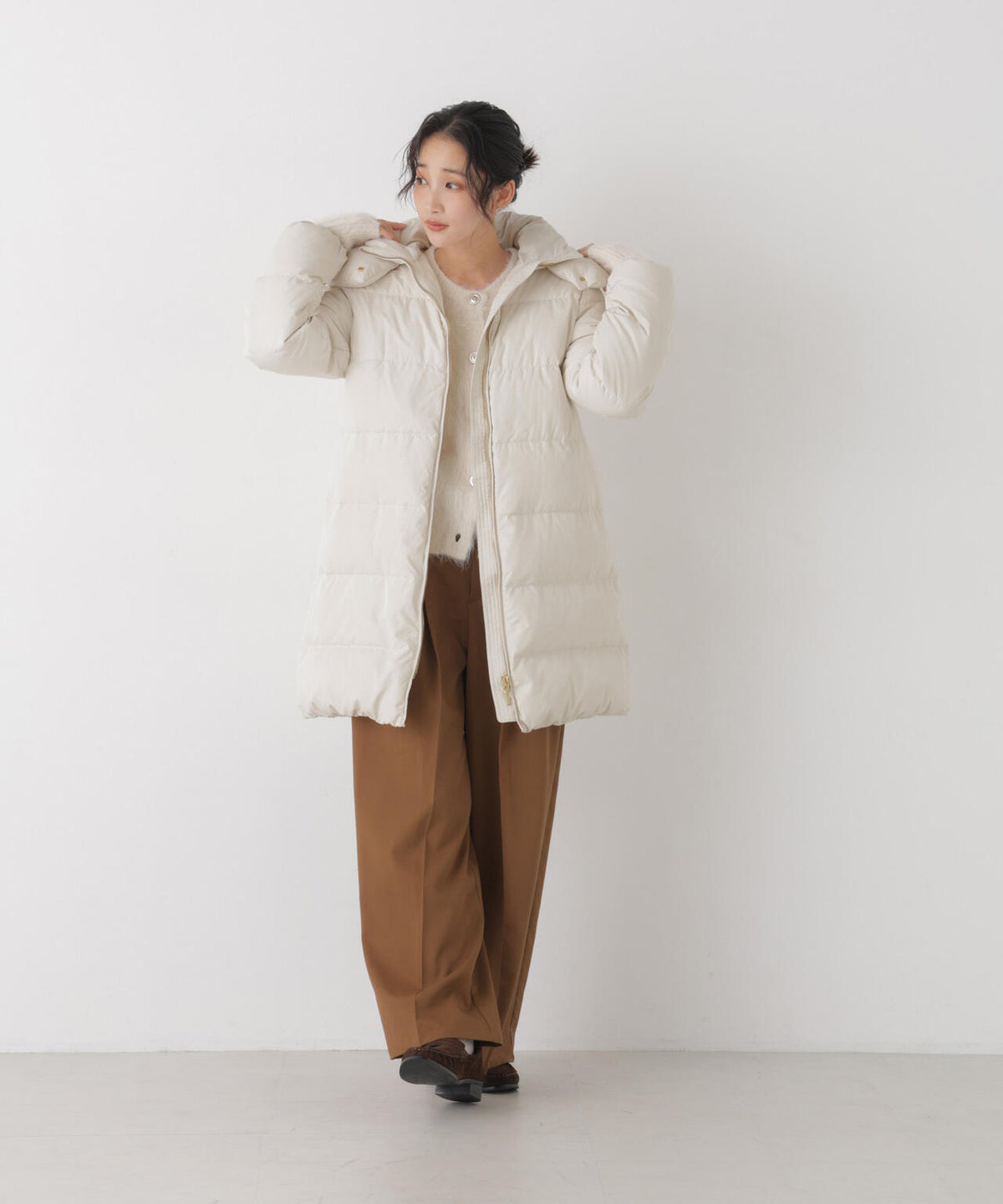 ALLIED FEATHER+DOWN 撥水加工 フードロングダウンコート 6736214302