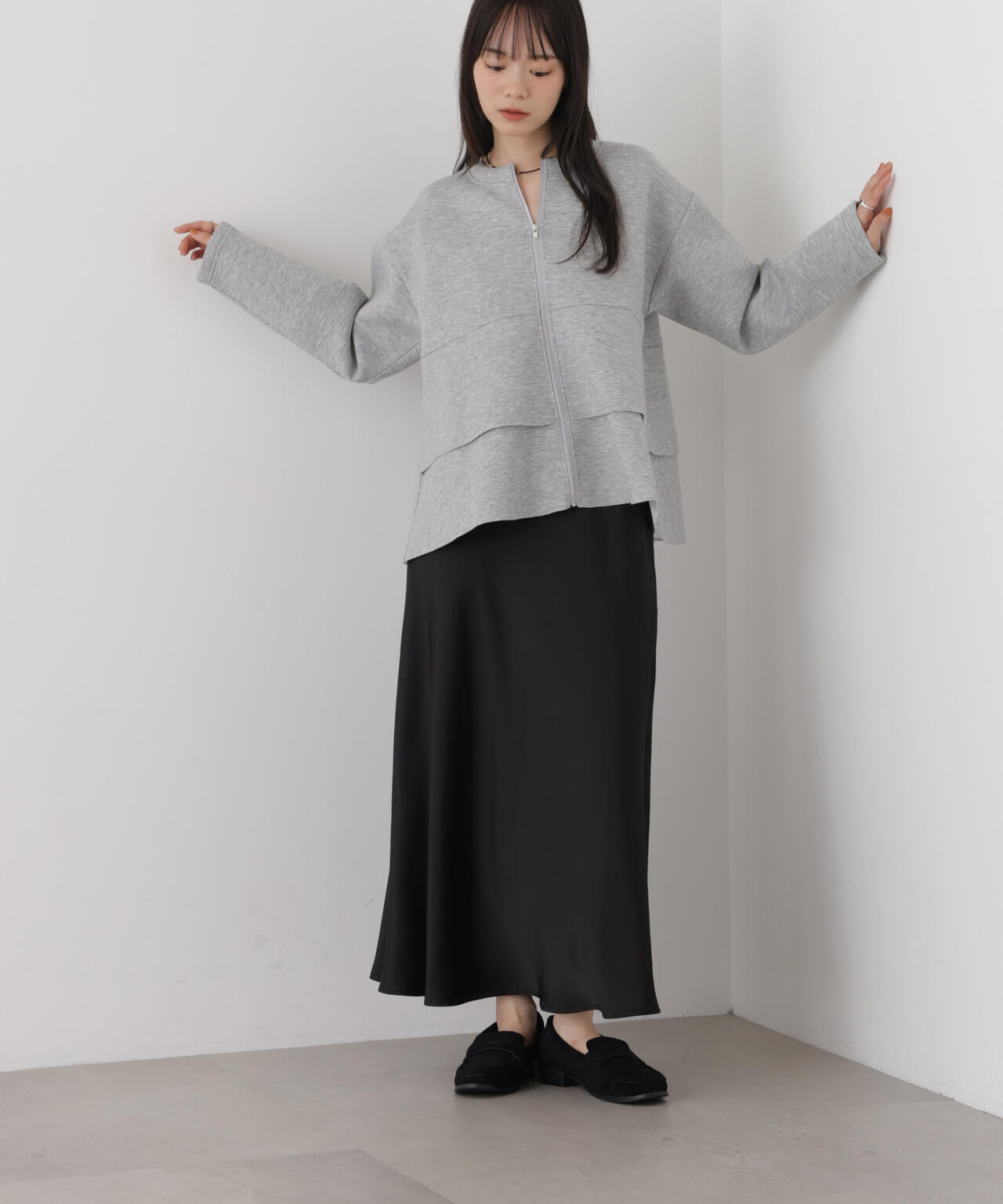 ダンボールカットフリルデザインジップジャケット 6736216303