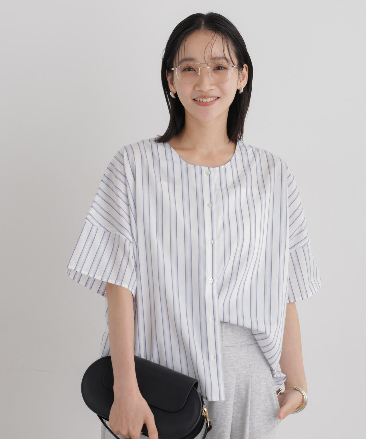 前後2wayバックボタンワイドドロップブラウス 6736221316