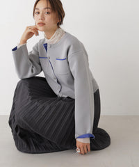 WEB限定/スポンディッシュＷフェイスバイカラーニットカーディガン