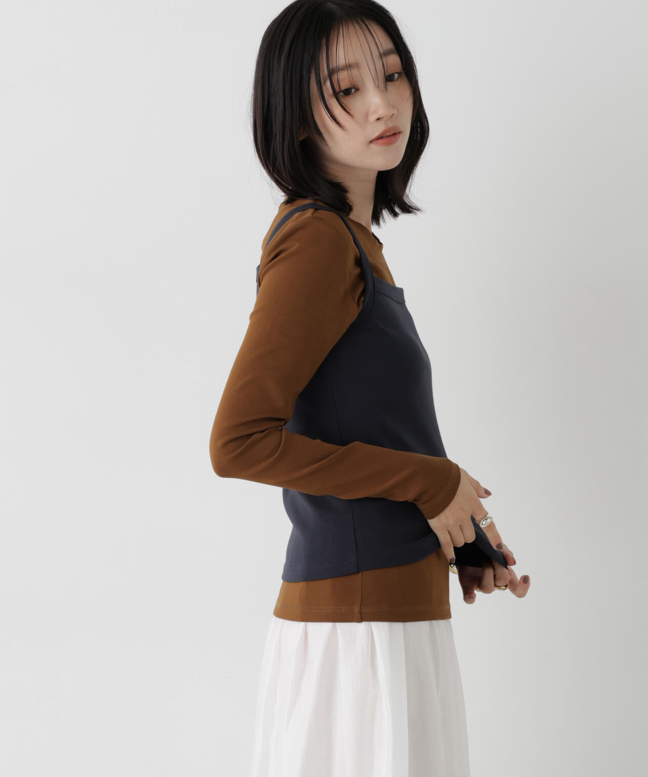 WEB限定/ロンT×キャミ カットレイヤードアンサンブルセット 6736223309