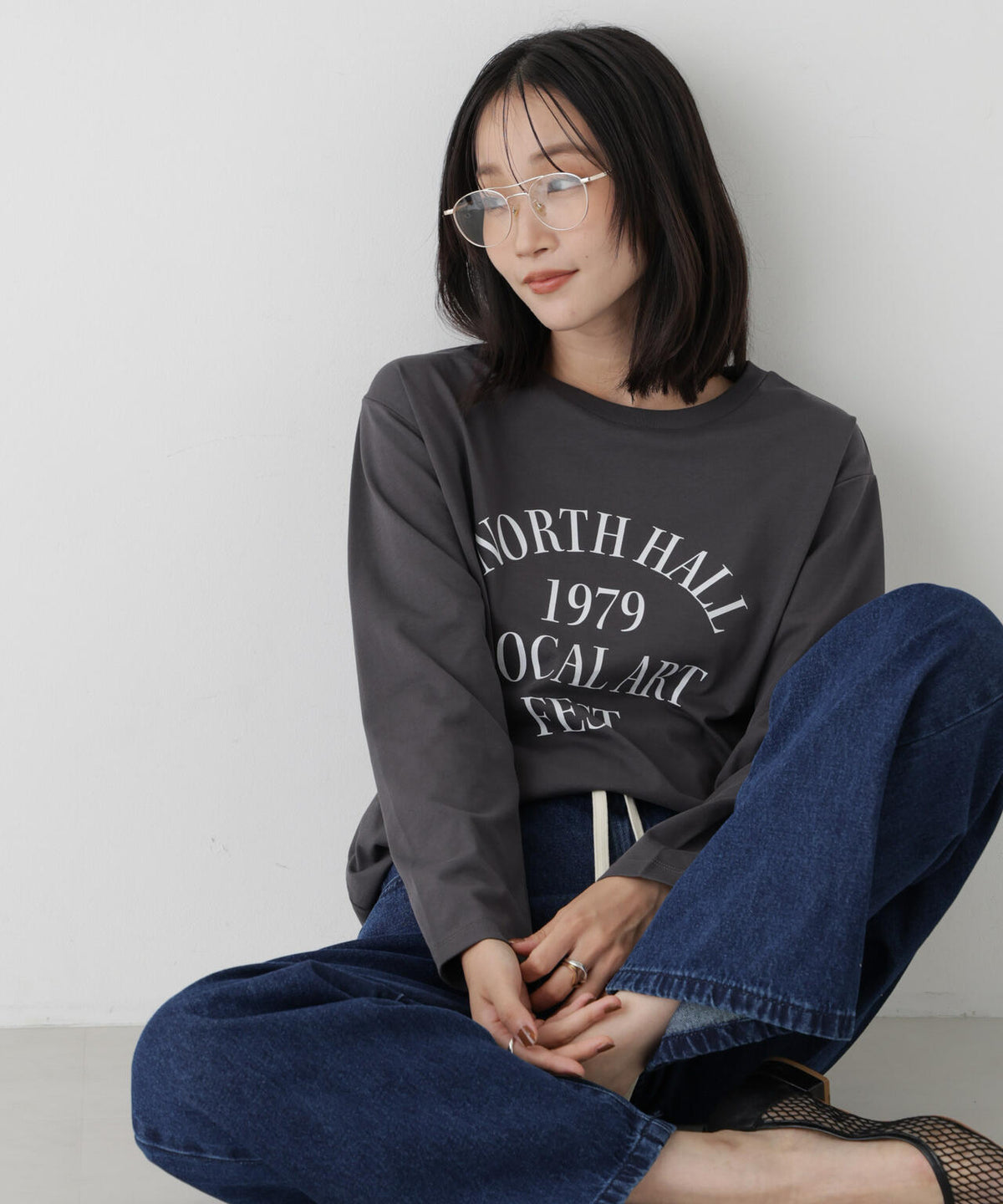 UVカット機能付ロゴプリントロングTシャツ 6736223314