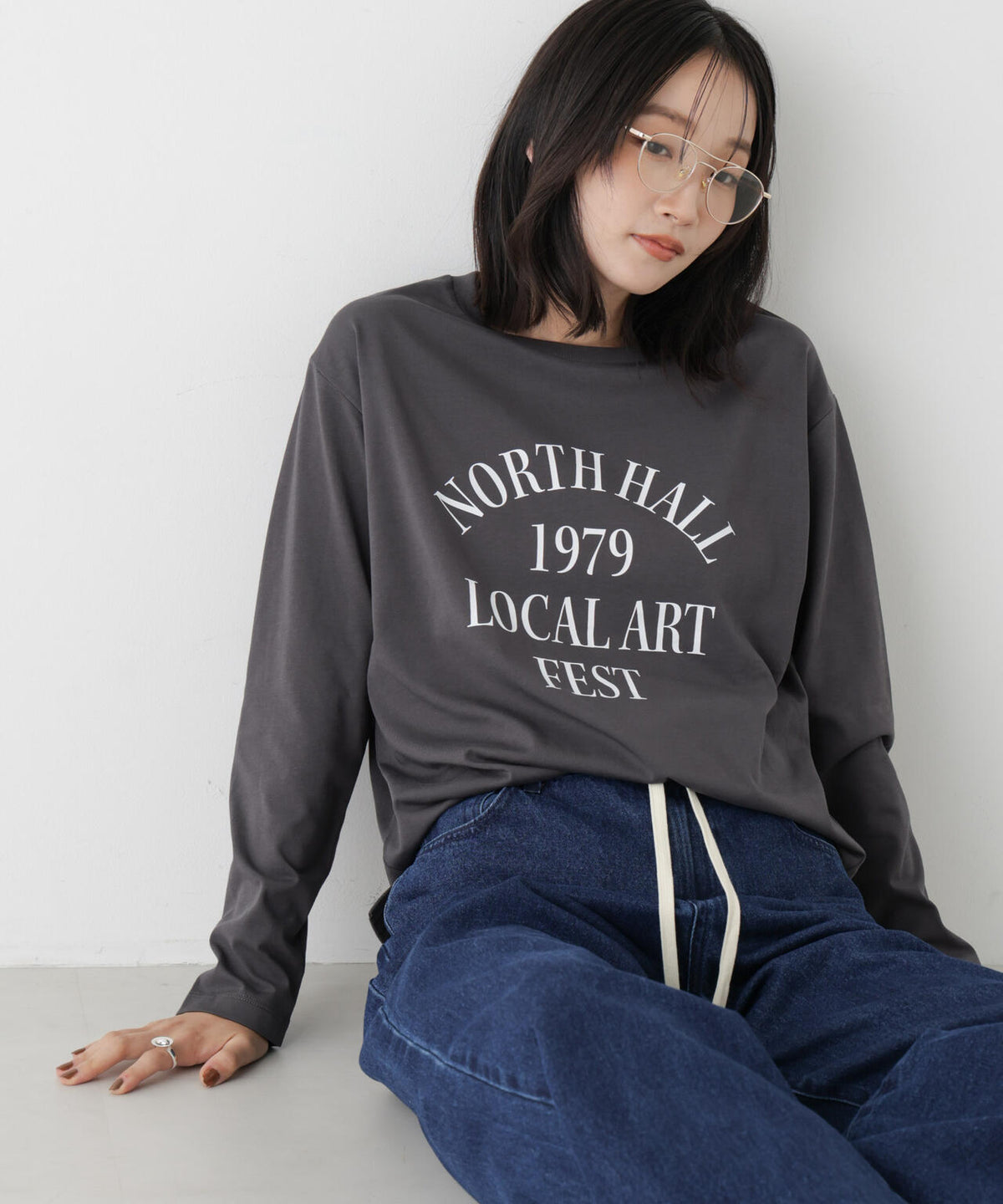 UVカット機能付ロゴプリントロングTシャツ 6736223314