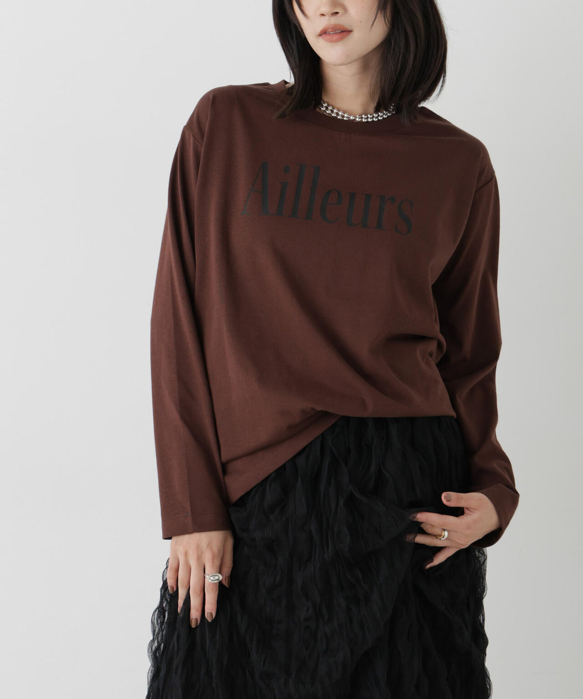 UVカット機能付ロゴプリントロングTシャツ 6736223314