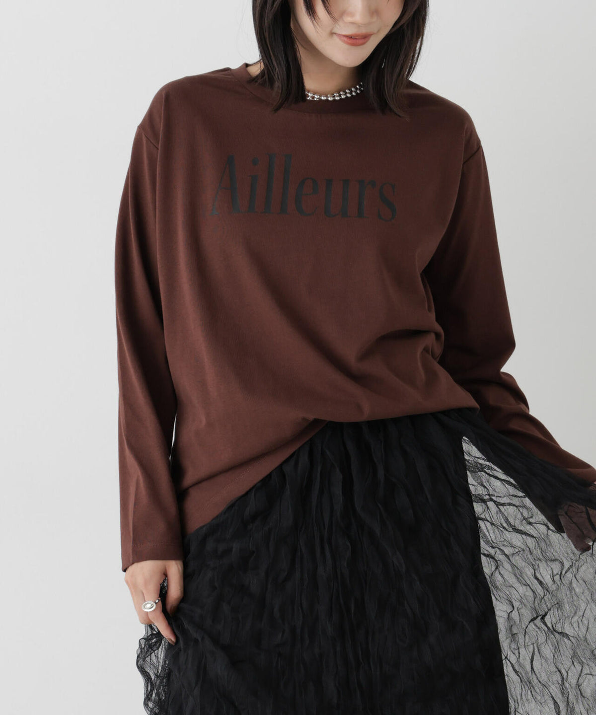 UVカット機能付ロゴプリントロングTシャツ 6736223314