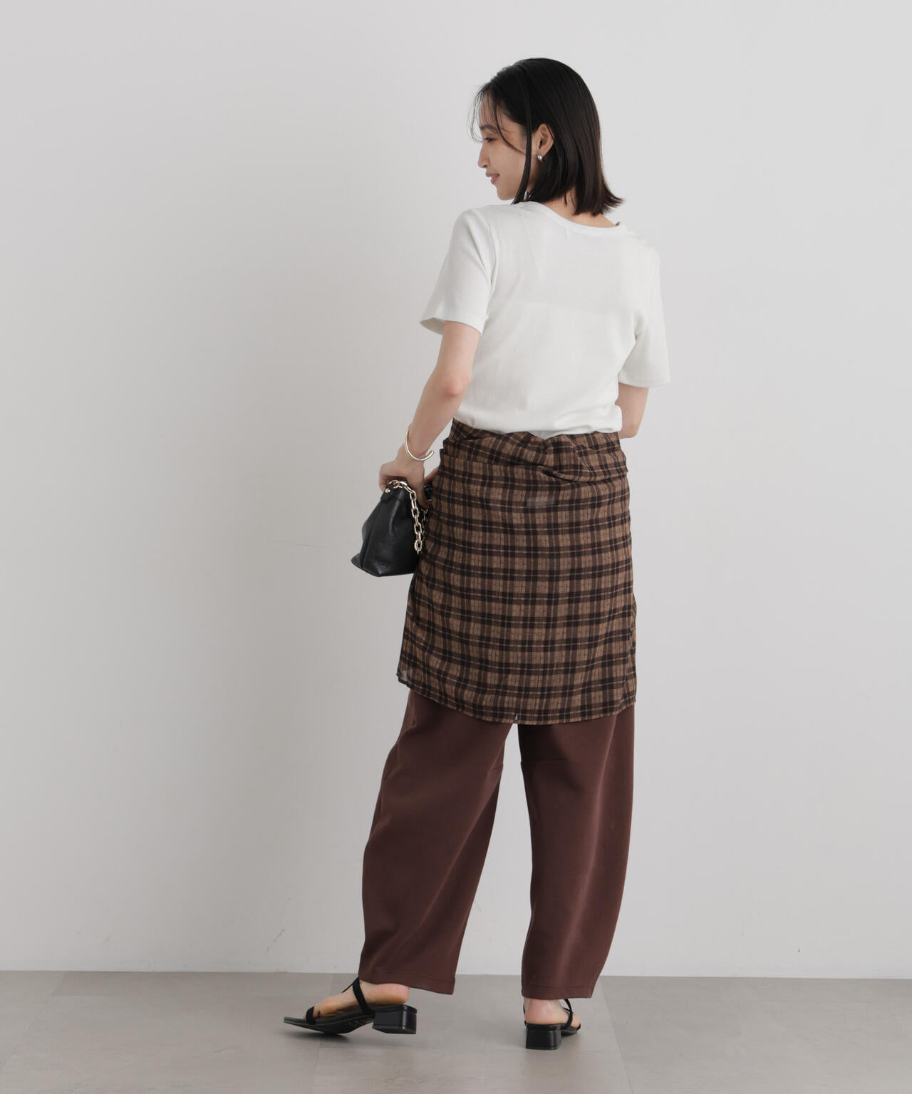 ラメリブカットクルーネックTシャツ 6736224308
