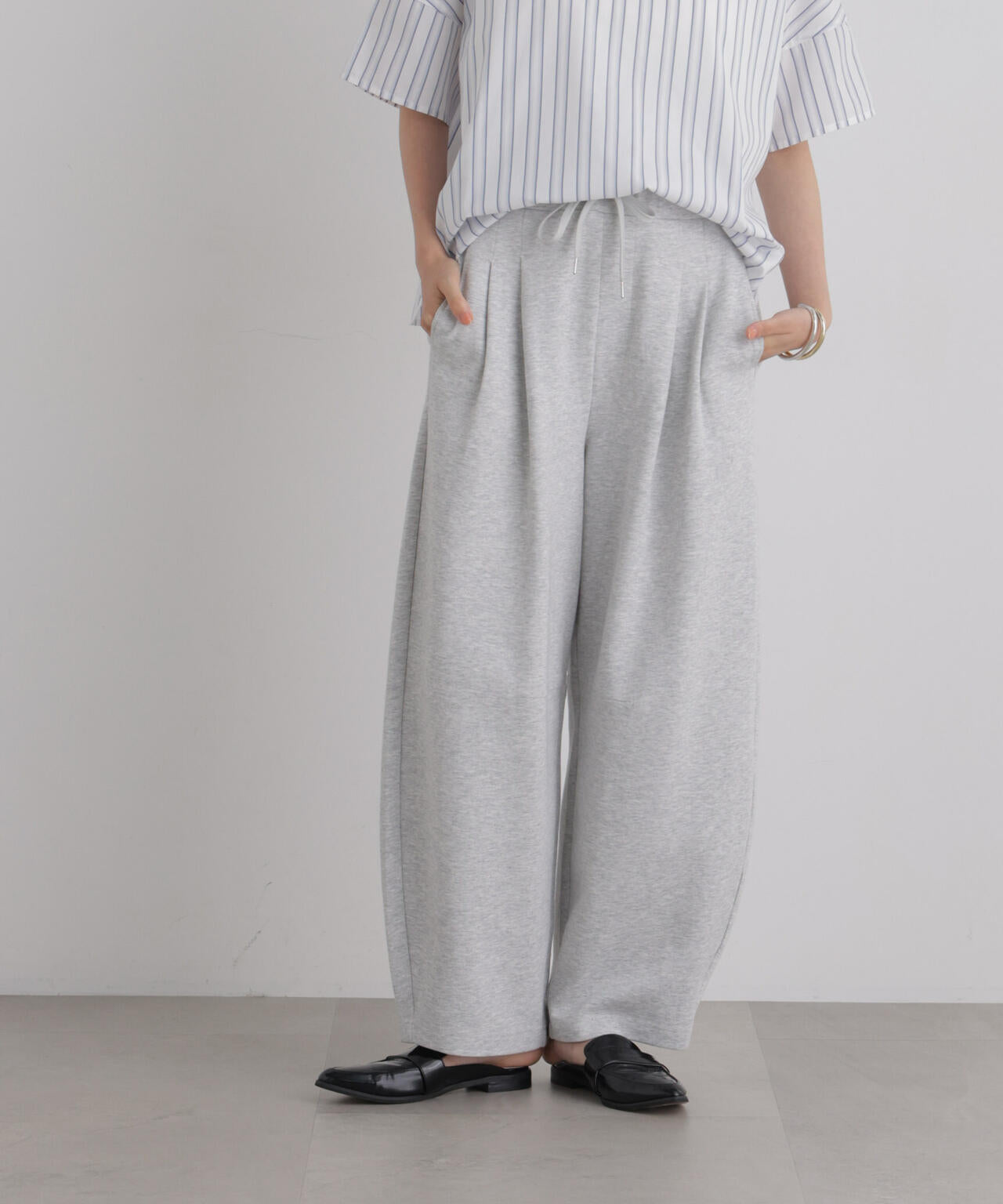 接触冷感ダンボールカットカーブシルエットパンツ(セットアップ可) 6736227306