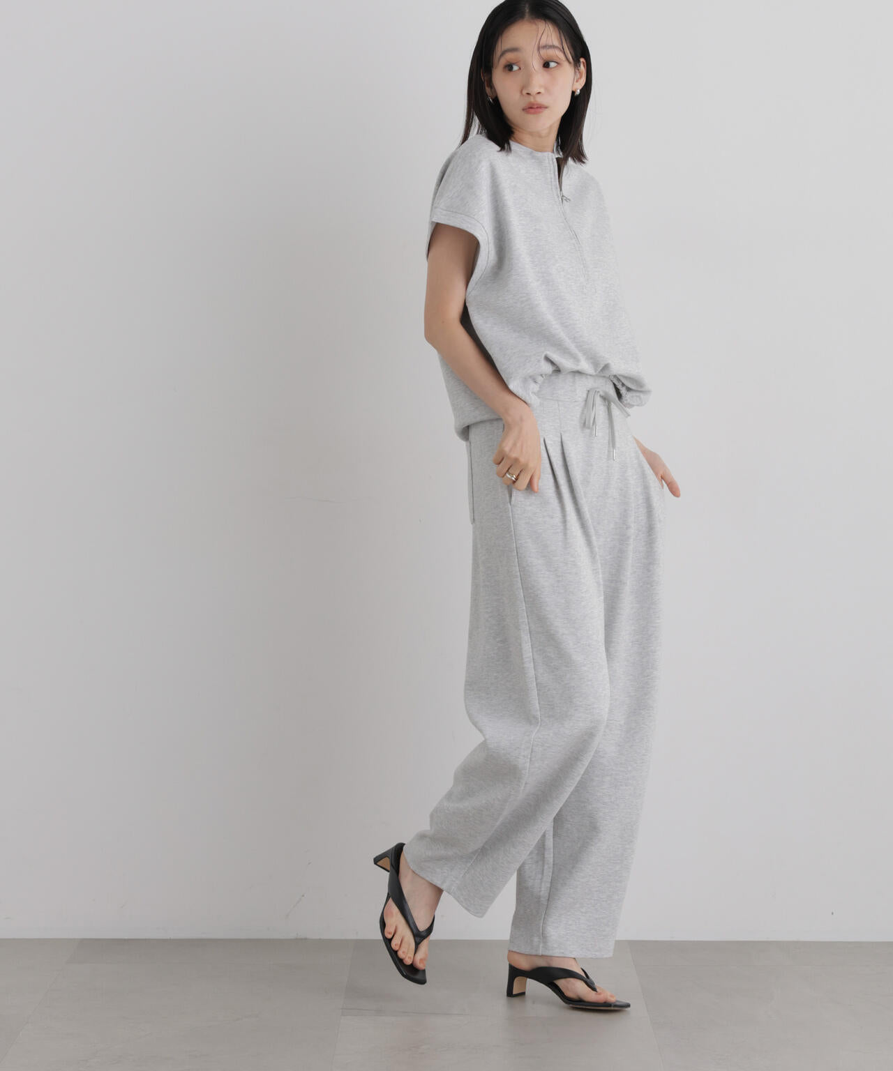 接触冷感ダンボールカットカーブシルエットパンツ(セットアップ可) 6736227306