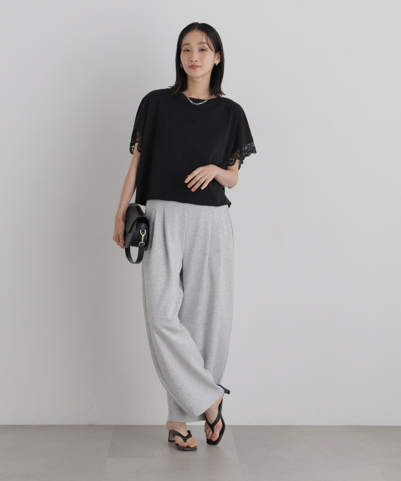 接触冷感ダンボールカットカーブシルエットパンツ(セットアップ可) 6736227306