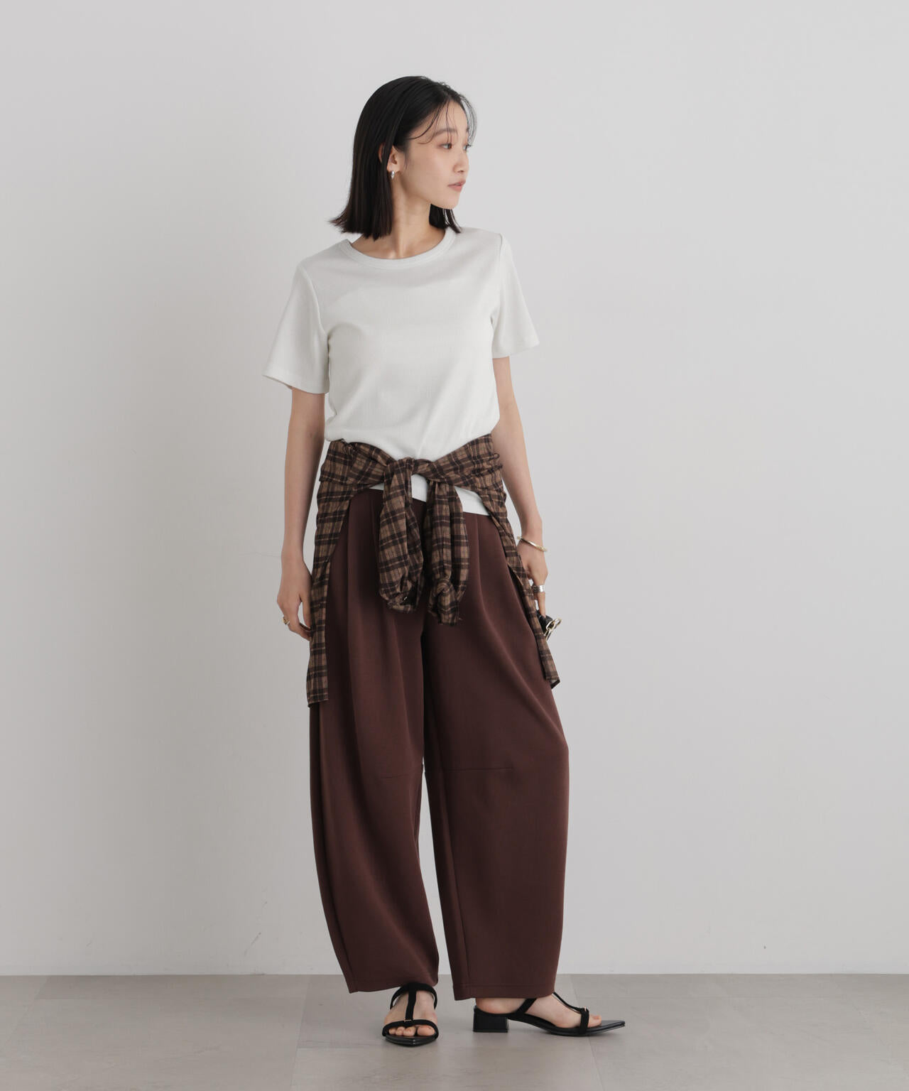 接触冷感ダンボールカットカーブシルエットパンツ(セットアップ可) 6736227306