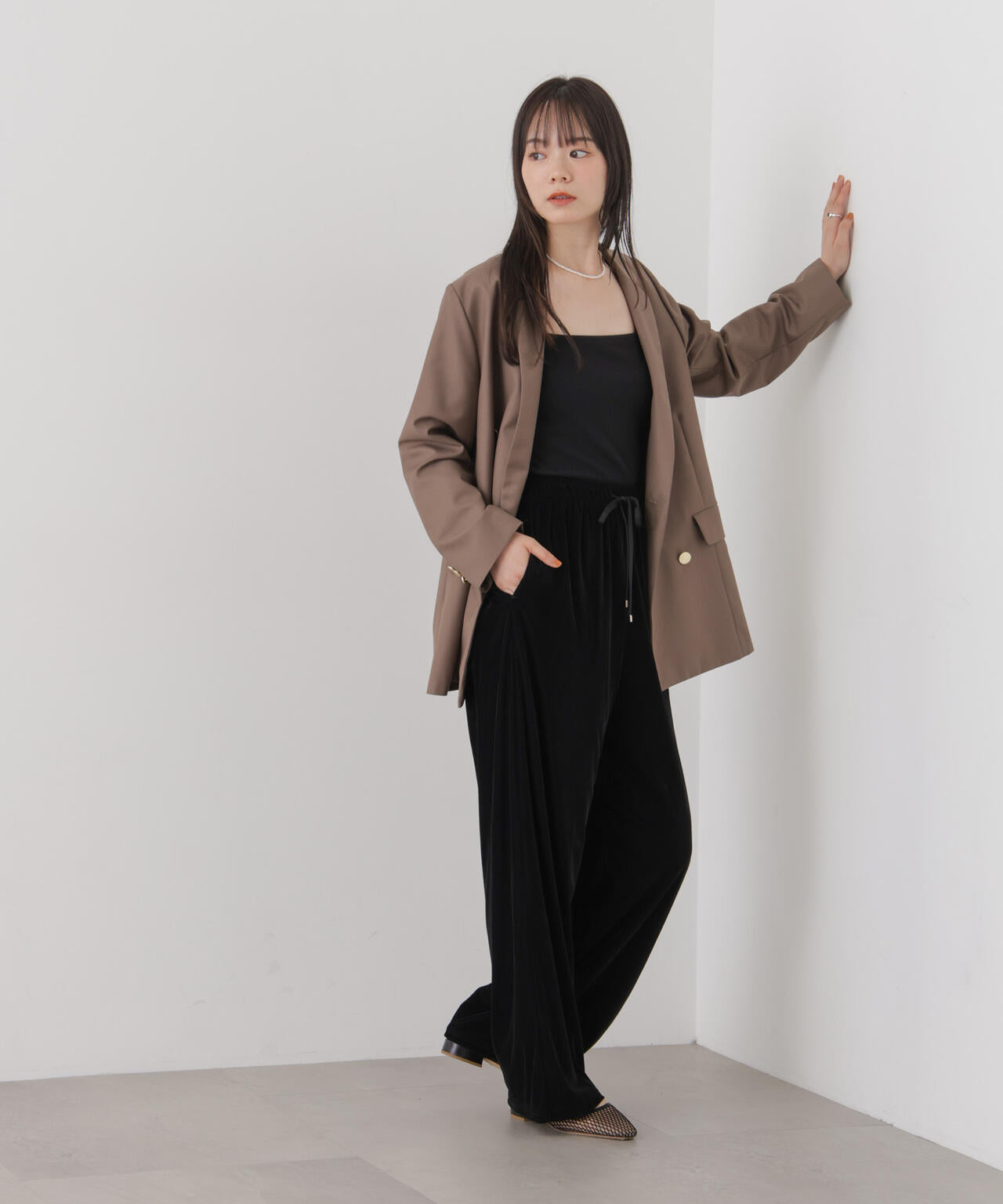 カットベロアドロストイージーパンツ(セットアップ可) 6736227309