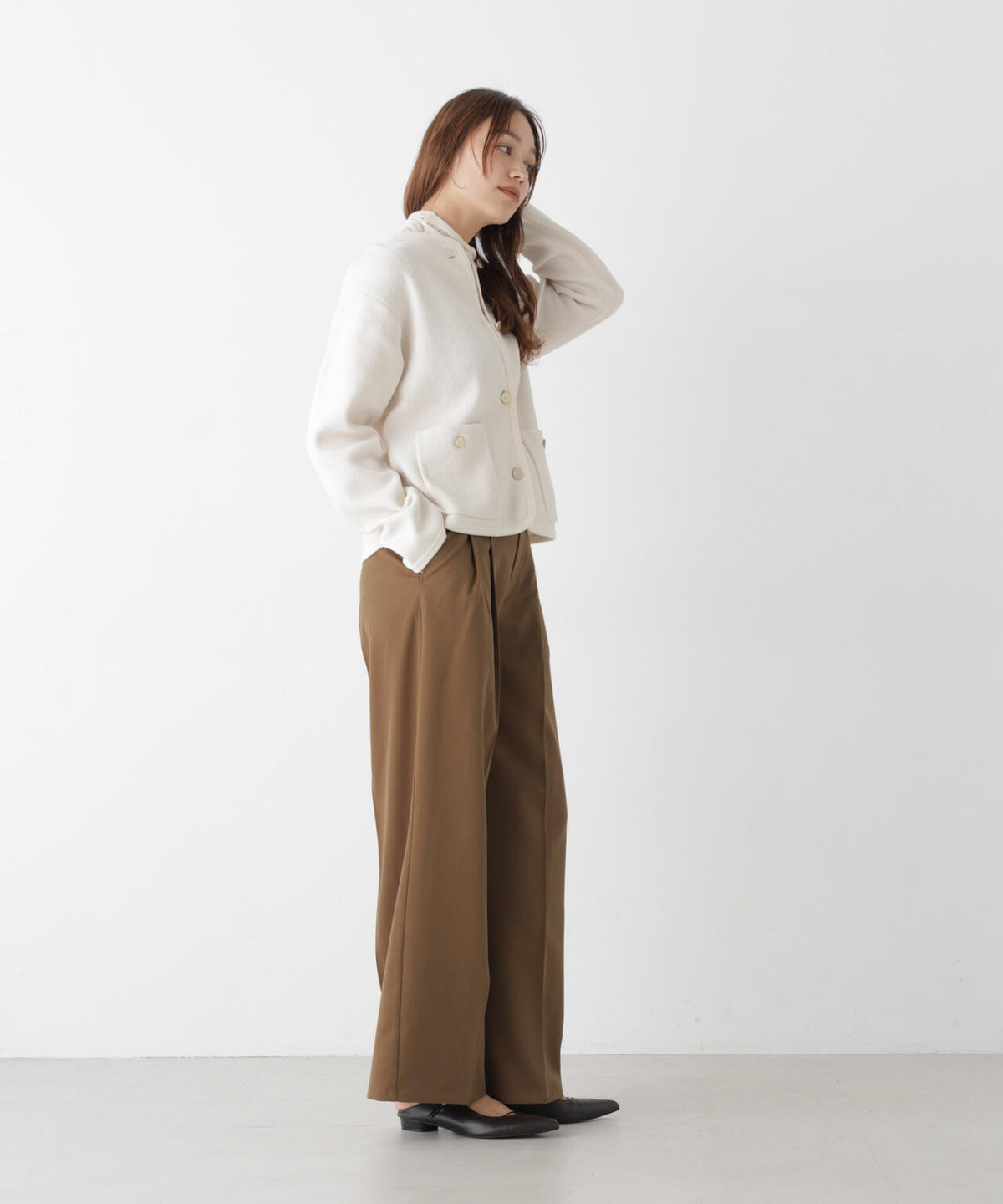 ツータックワイドツイルパンツ(セットアップ可) 6736227316