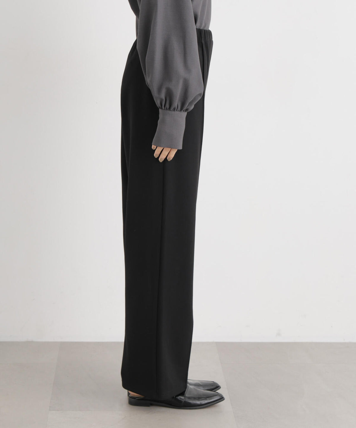 ストレッチカットジョーゼットイージーワイドパンツ(セットアップ可) 6736227321