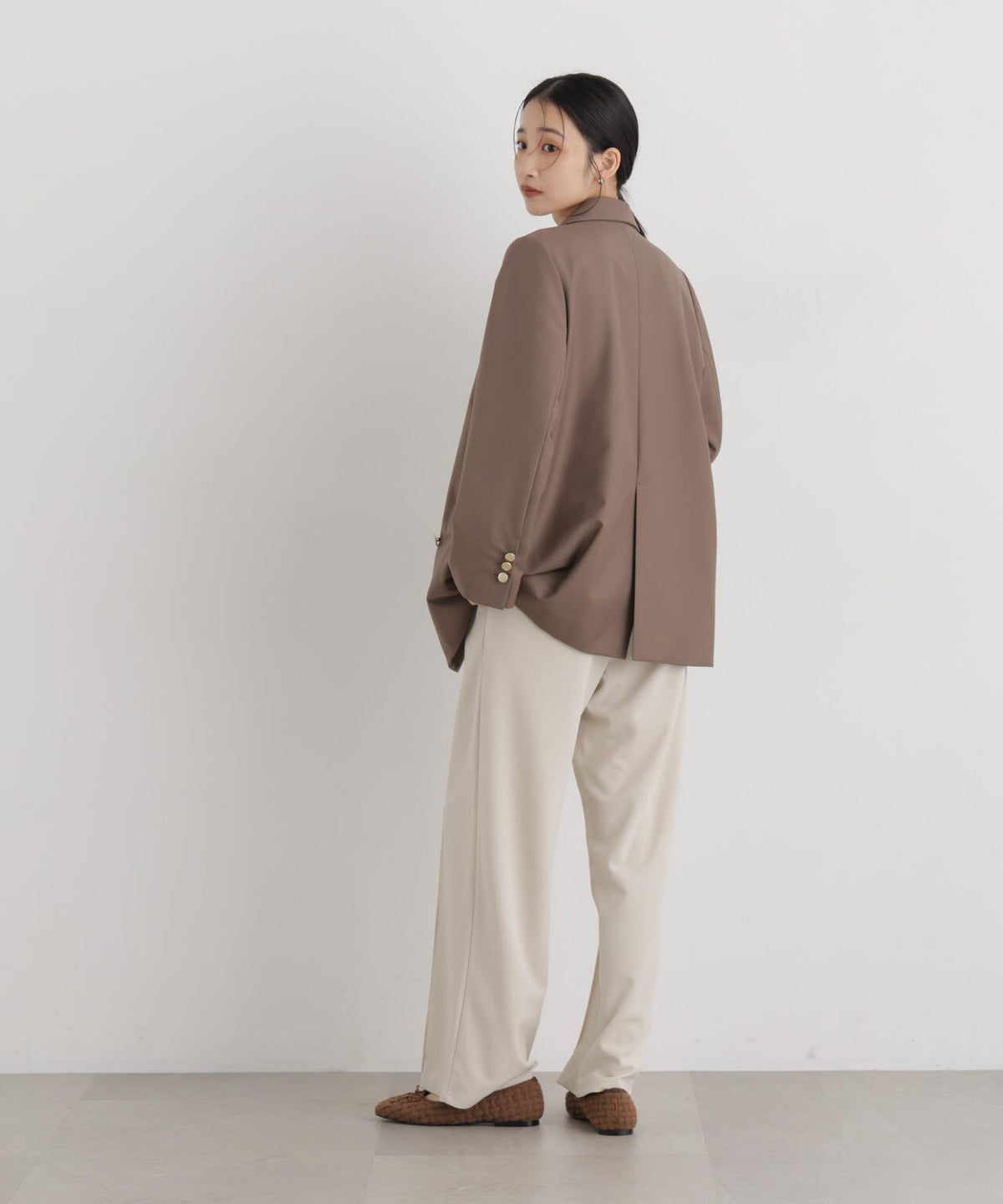 ストレッチカットジョーゼットイージーワイドパンツ(セットアップ可) 6736227321