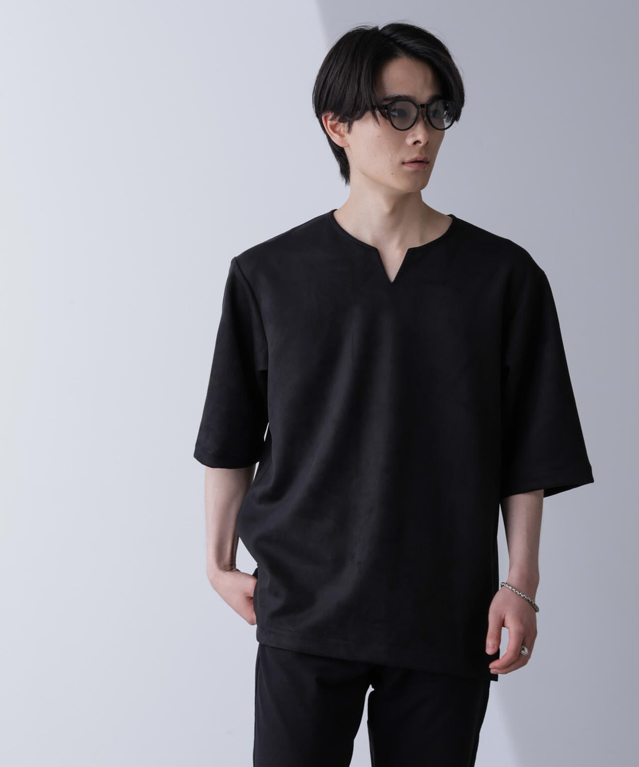 WEB限定/フェイクスエードリラックスTシャツ 半袖 6724224217