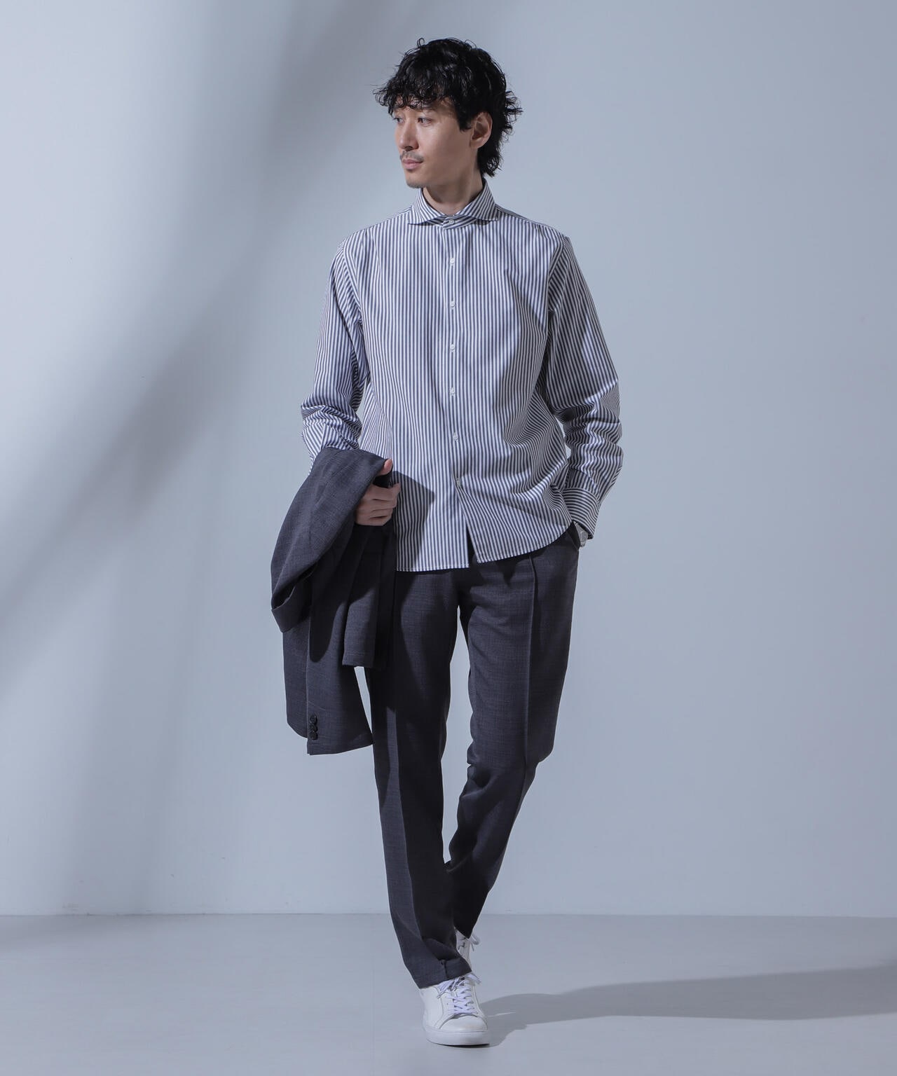 「N SHIRTS」AntiSoaked(R)汗染み防止ホリゾンタルカラーシャツ長袖 6684120227