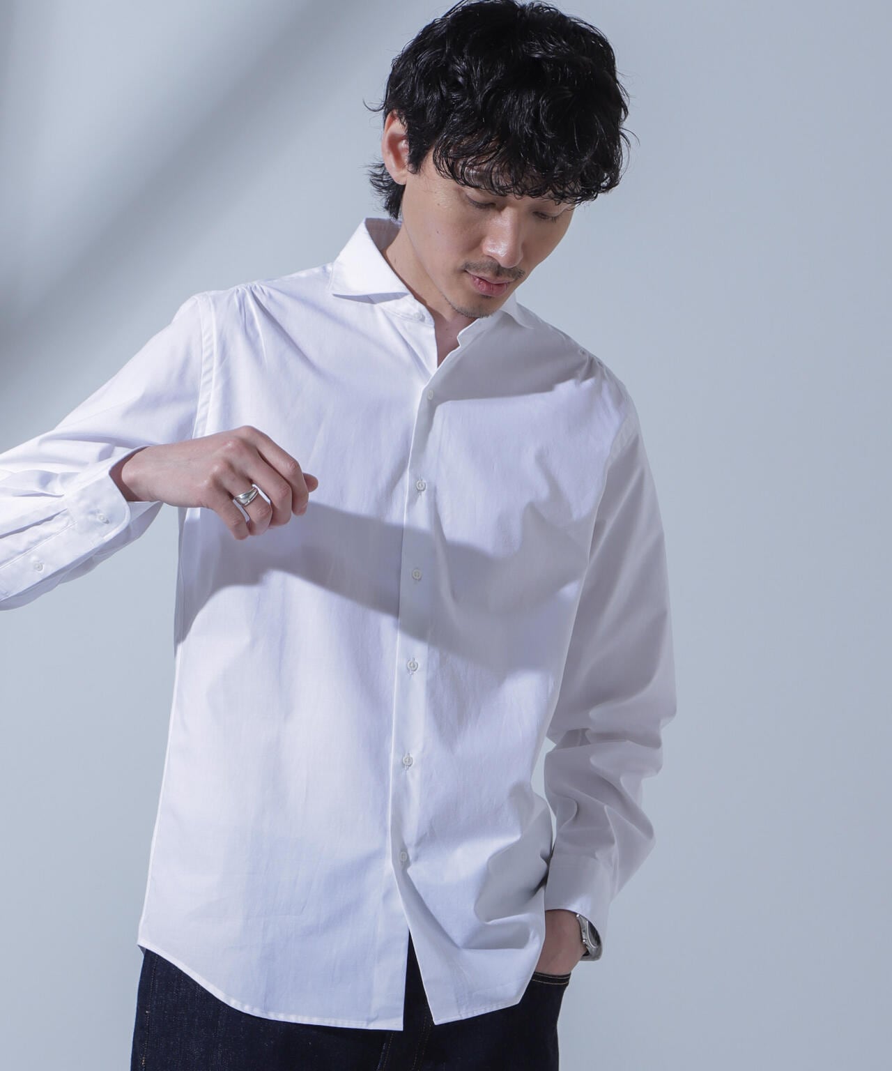 「N SHIRTS」AntiSoaked(R)汗染み防止ホリゾンタルカラーシャツ長袖 6684120227