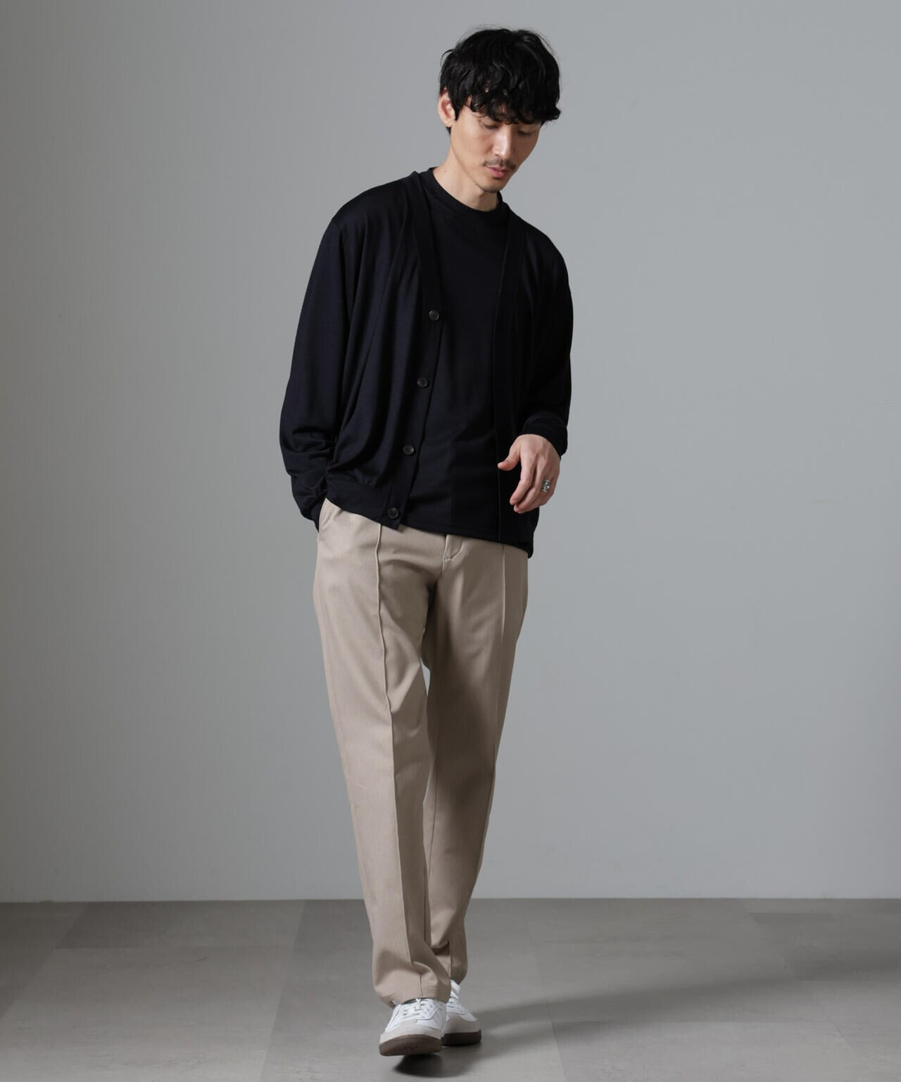 「N TROUSERS BASIC」CATINA(R)メランジ二重織ツイルストレッチパンツ(セットアップ可) 6684229204