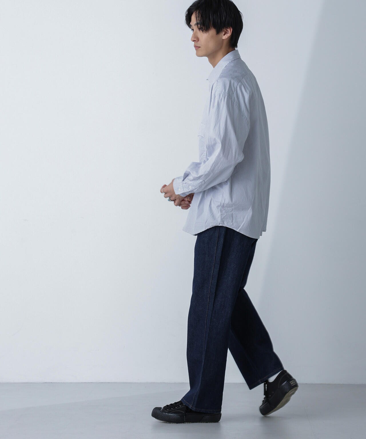 PORTER CLASSIC/ROLL UP STRIPE SHIRT 6704120089