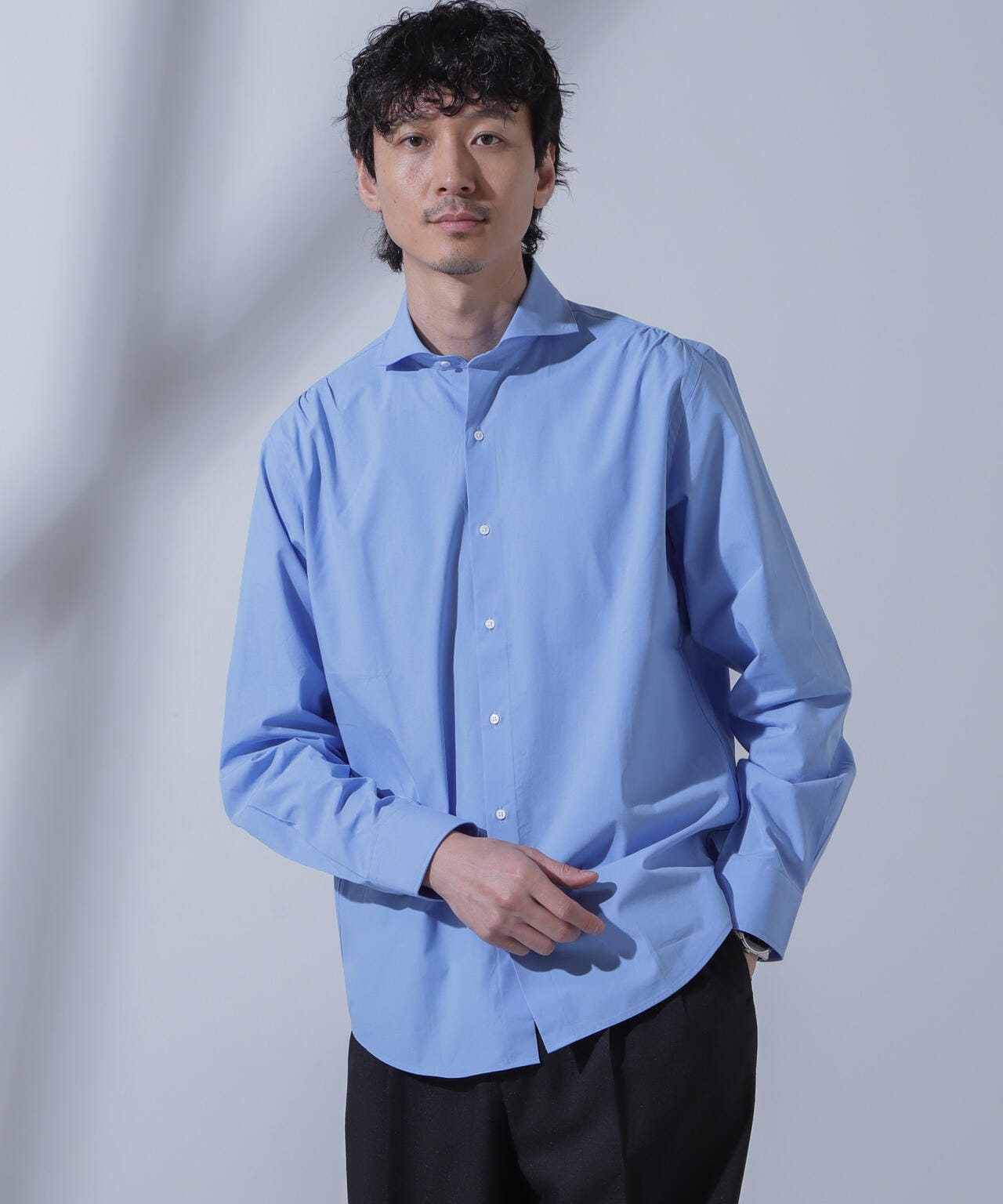 「N SHIRTS」AntiSoaked(R)汗染み防止ホリゾンタルカラーシャツ長袖 6684120227