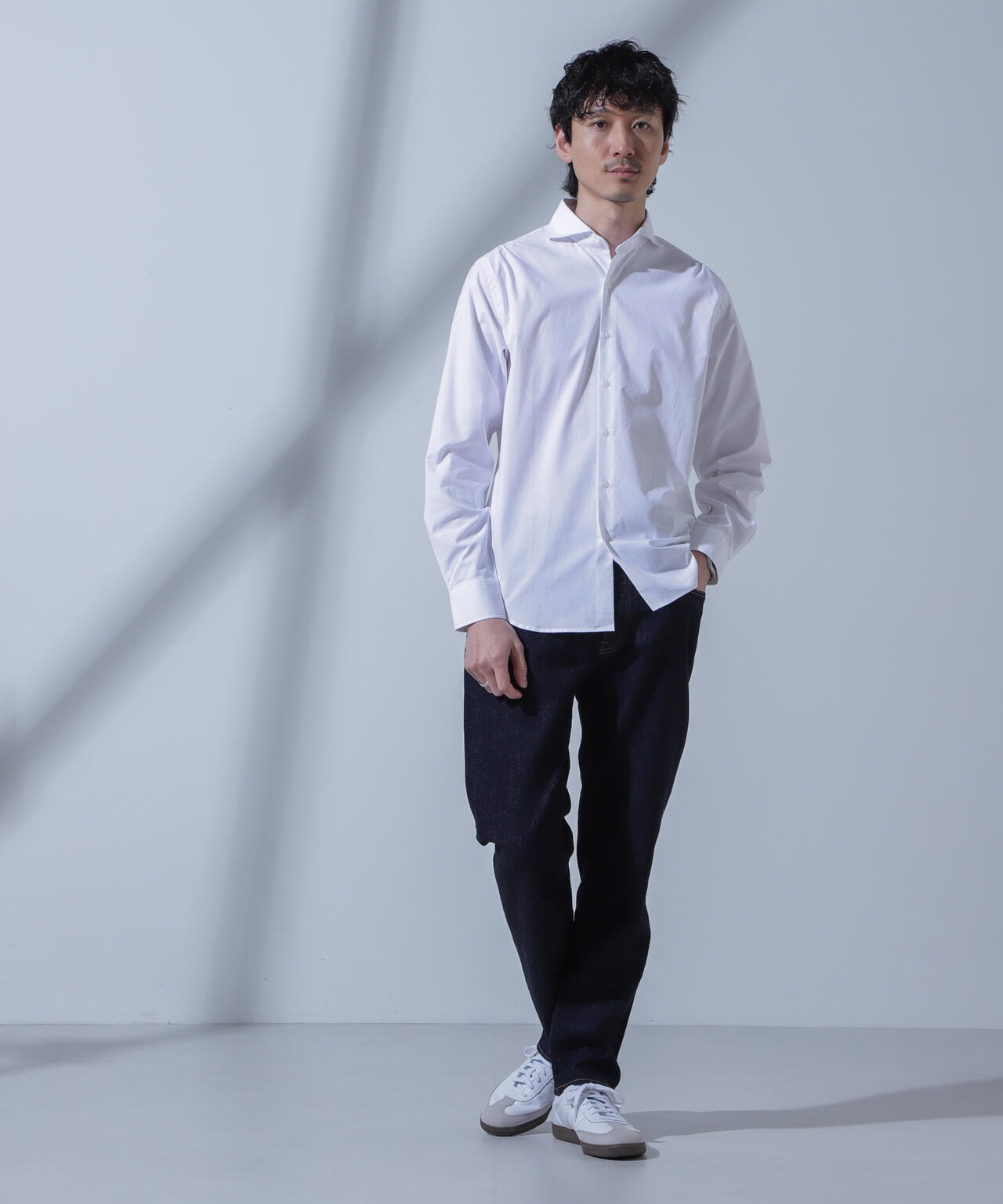 「N SHIRTS」AntiSoaked(R)汗染み防止ホリゾンタルカラーシャツ長袖 6684120227