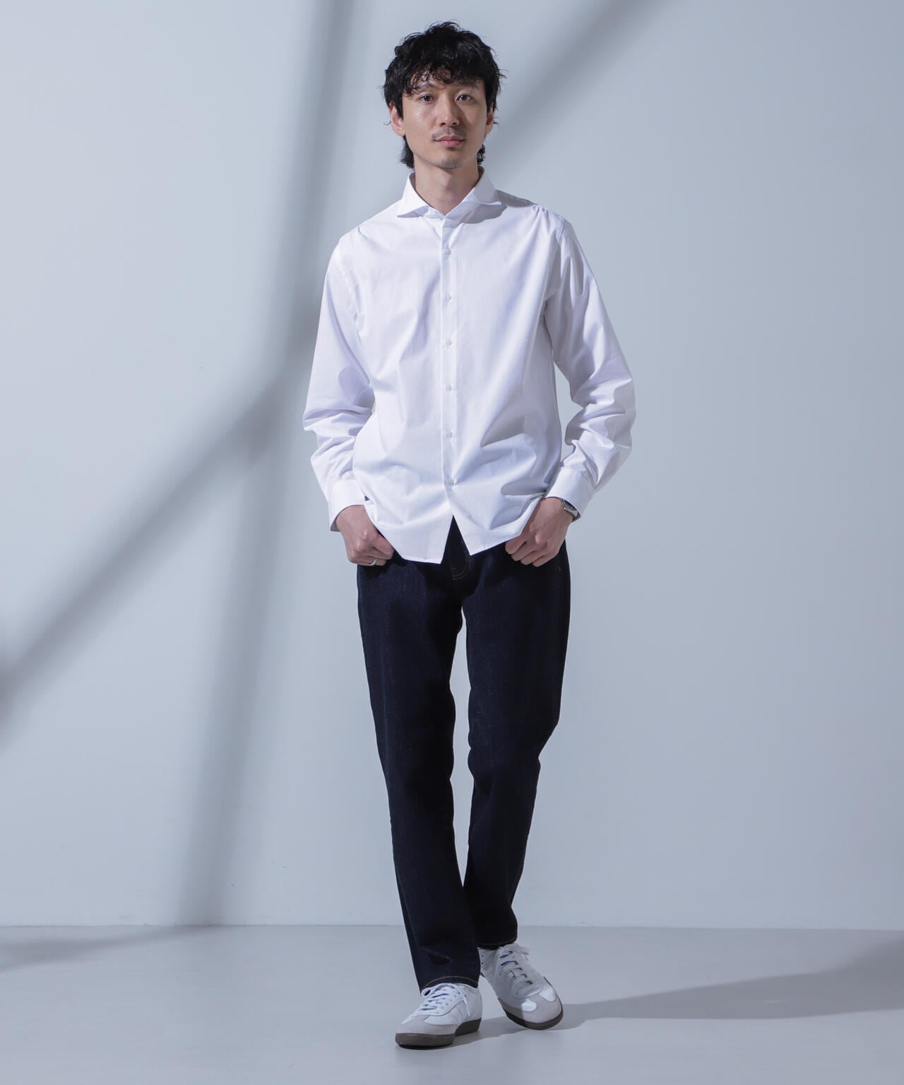 「N SHIRTS」AntiSoaked(R)汗染み防止ホリゾンタルカラーシャツ長袖 6684120227