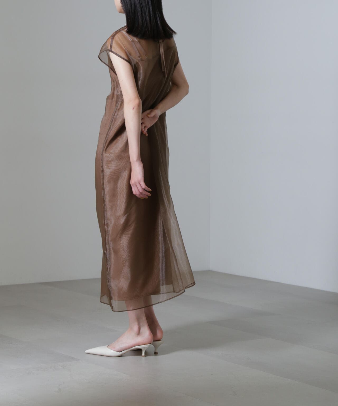 Kaene/アシメインナーオーガンジードレス 6714219025