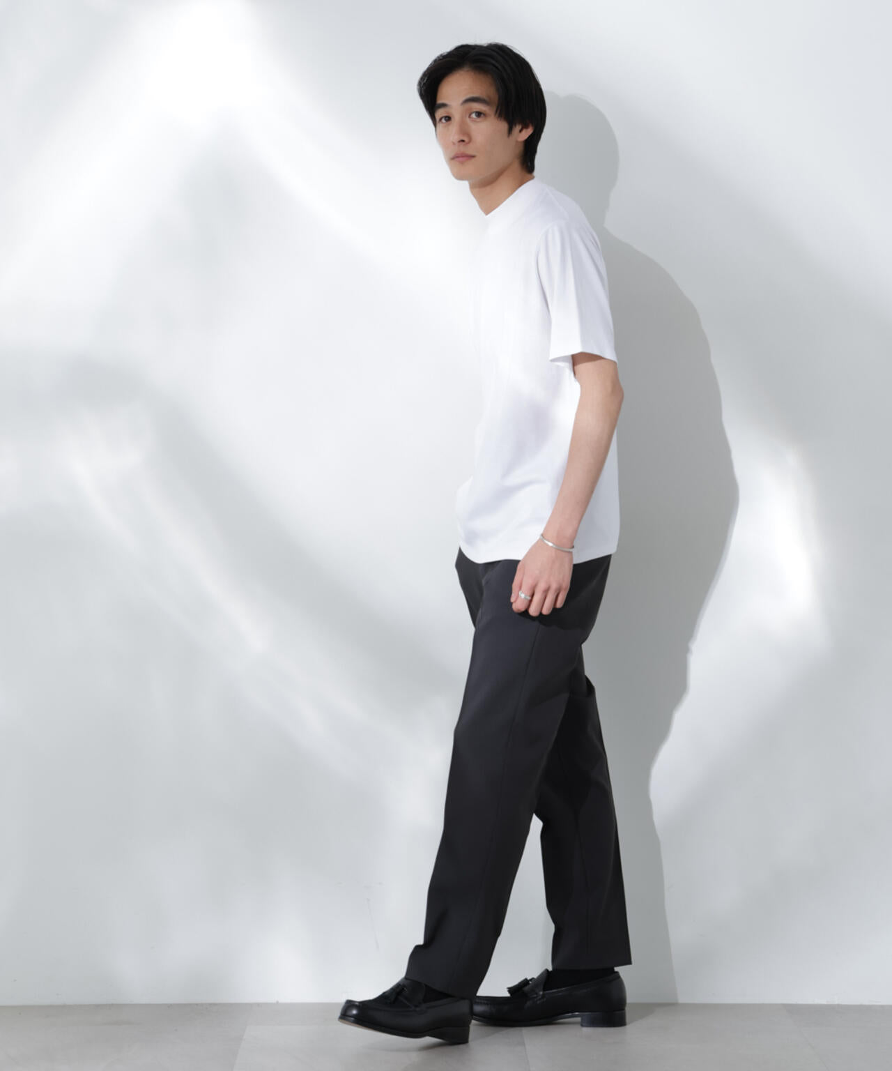 Anti Soaked(R)  汗染み防止 モックネックレギュラーシルエットTシャツ 6685124204