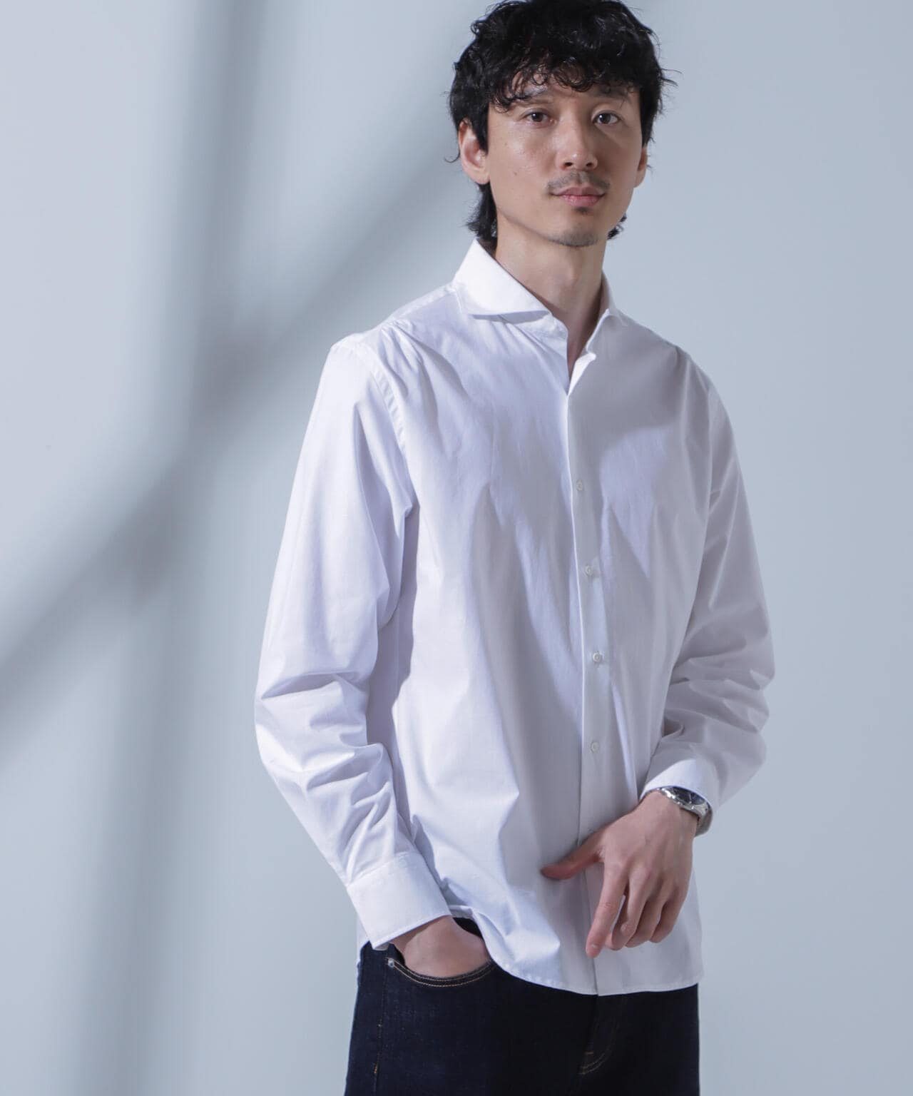 「N SHIRTS」AntiSoaked(R)汗染み防止ホリゾンタルカラーシャツ長袖 6684120227