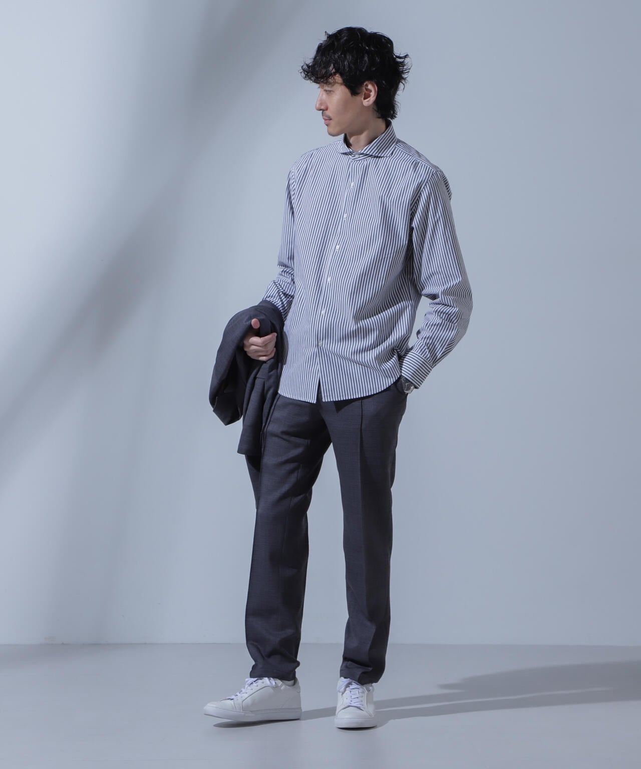 「N SHIRTS」AntiSoaked(R)汗染み防止ホリゾンタルカラーシャツ長袖 6684120227