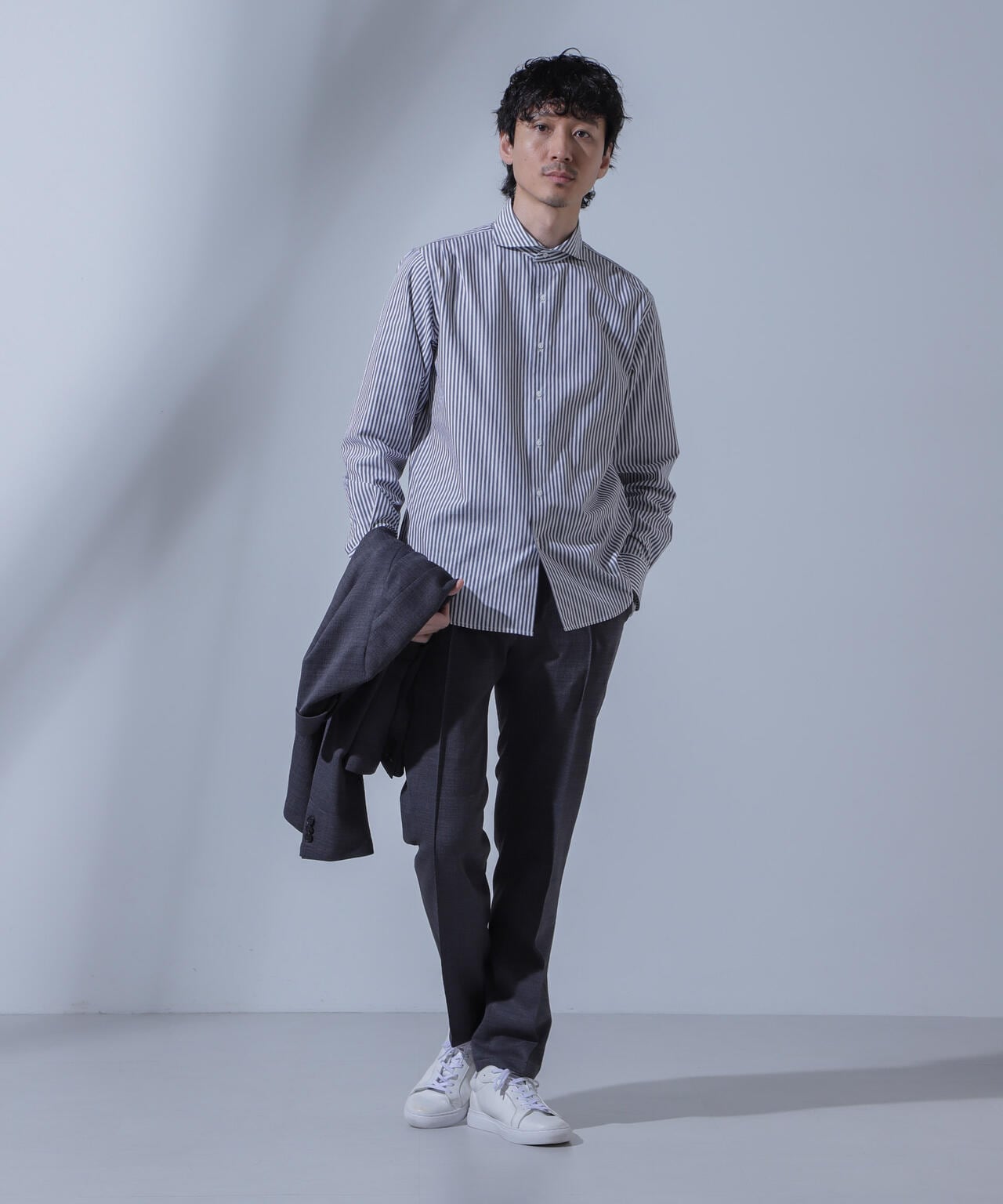 「N SHIRTS」AntiSoaked(R)汗染み防止ホリゾンタルカラーシャツ長袖 6684120227