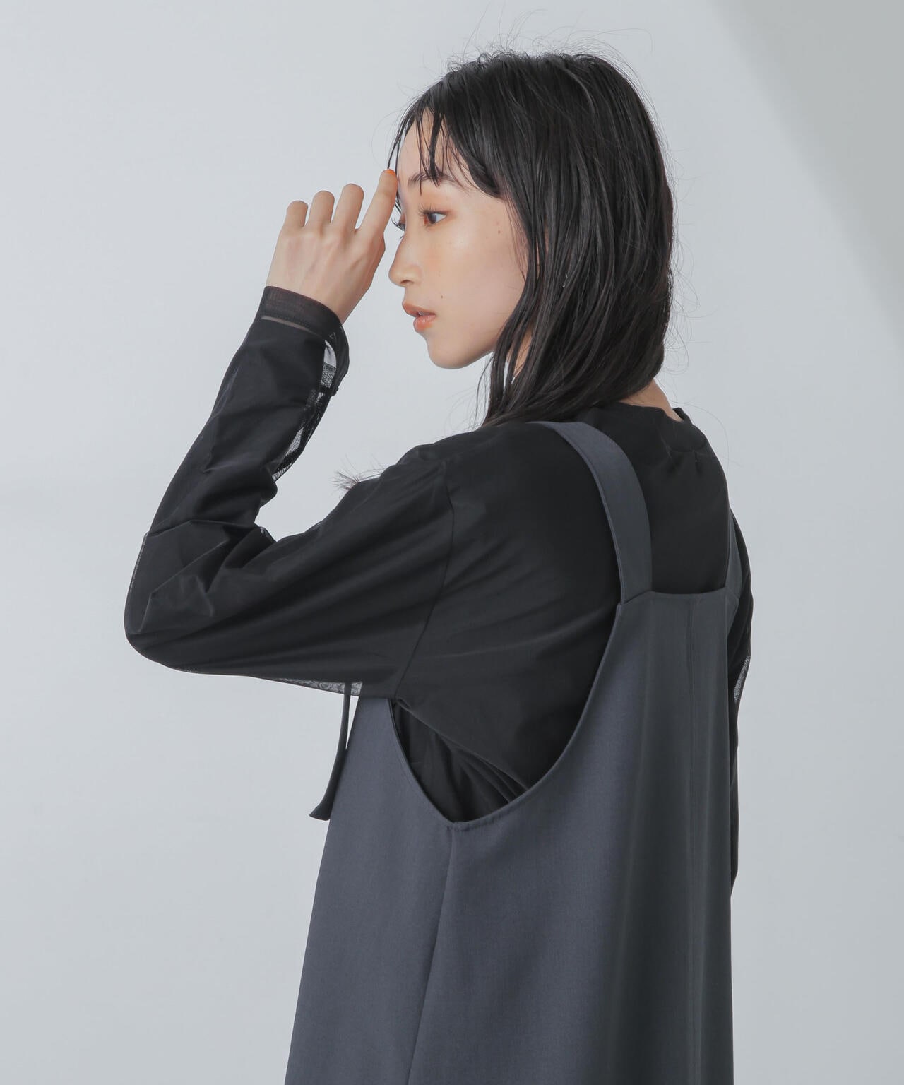 チュールレイヤードロングスリーブTシャツ 6734123307