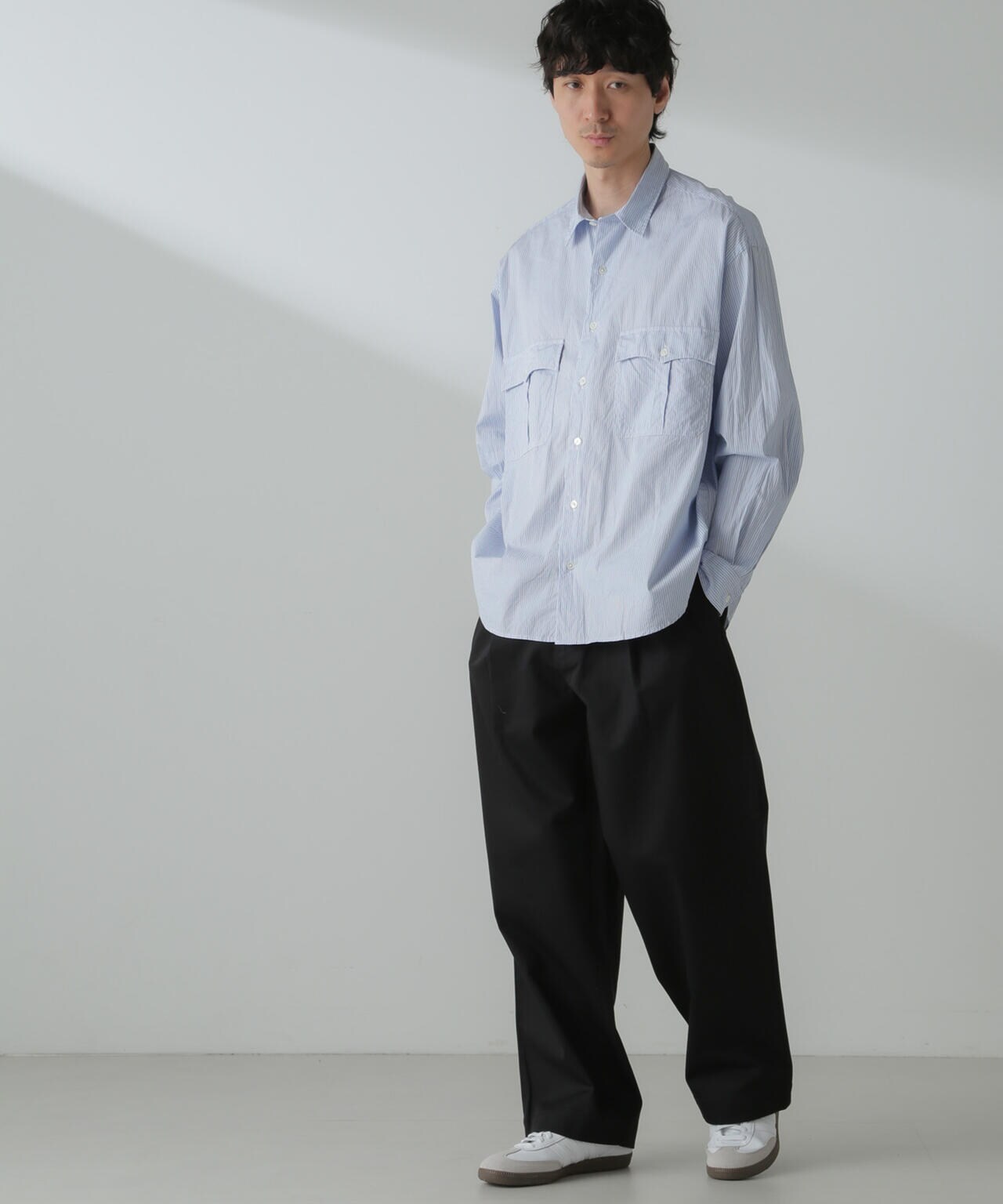 PORTER CLASSIC/ROLL UP STRIPE SHIRT 6704120089