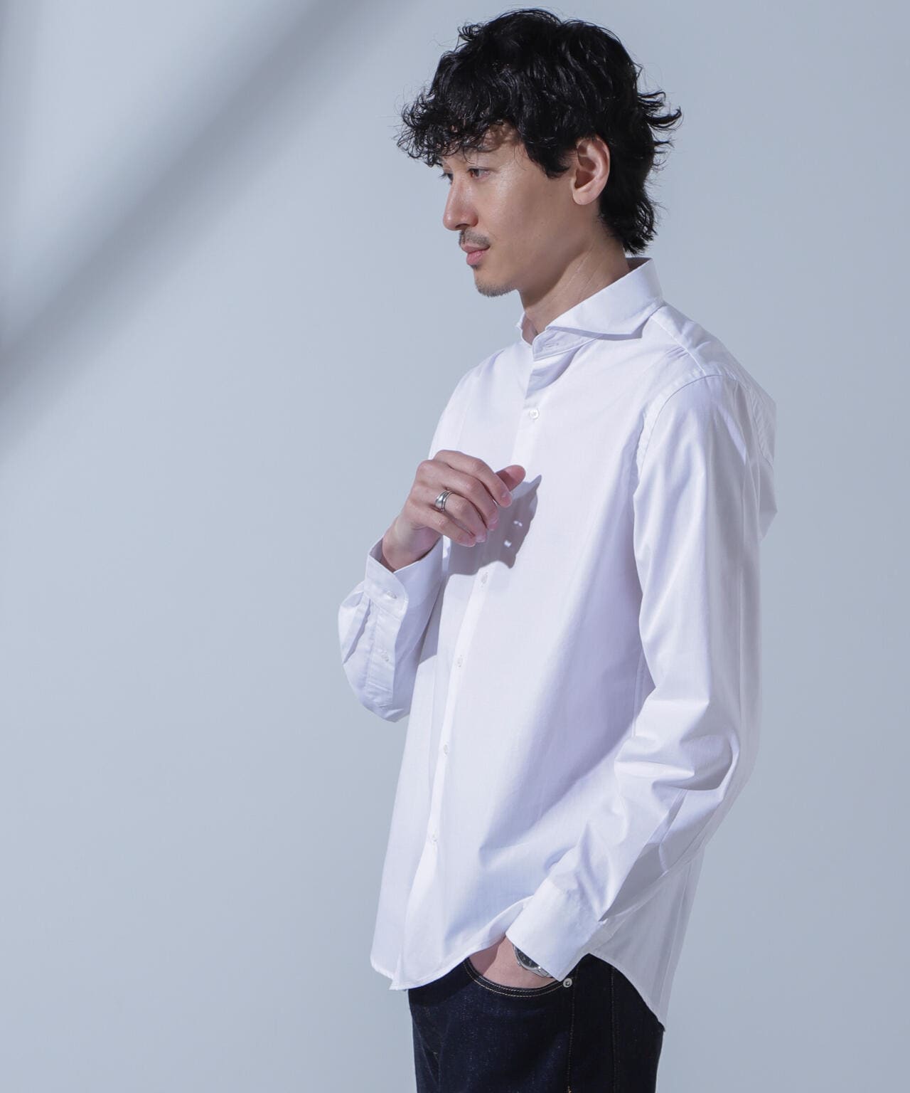 「N SHIRTS」AntiSoaked(R)汗染み防止ホリゾンタルカラーシャツ長袖 6684120227