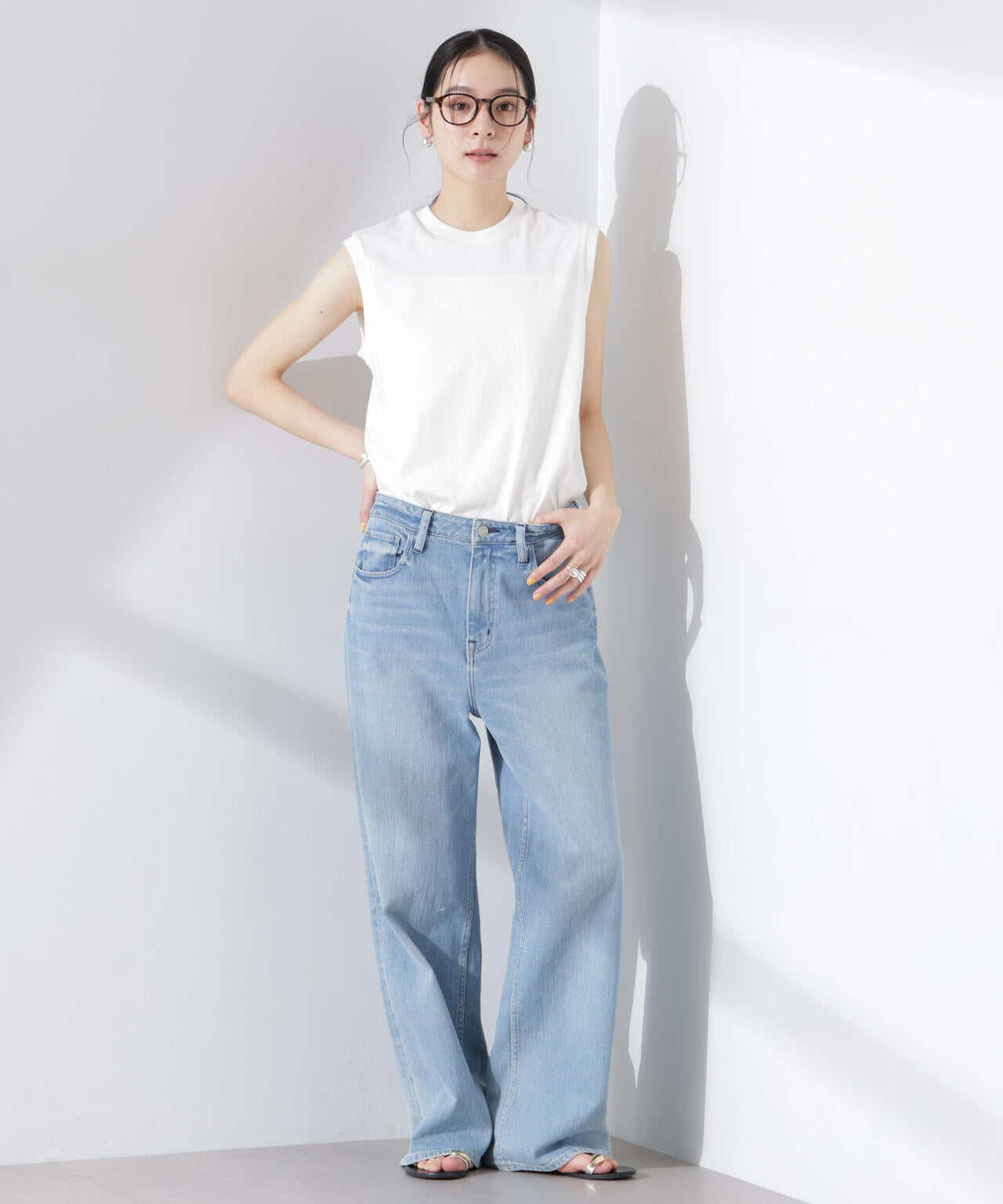 Hanes/1P T-SHIRTS SHIRO スリーブレスTシャツ 6715124011
