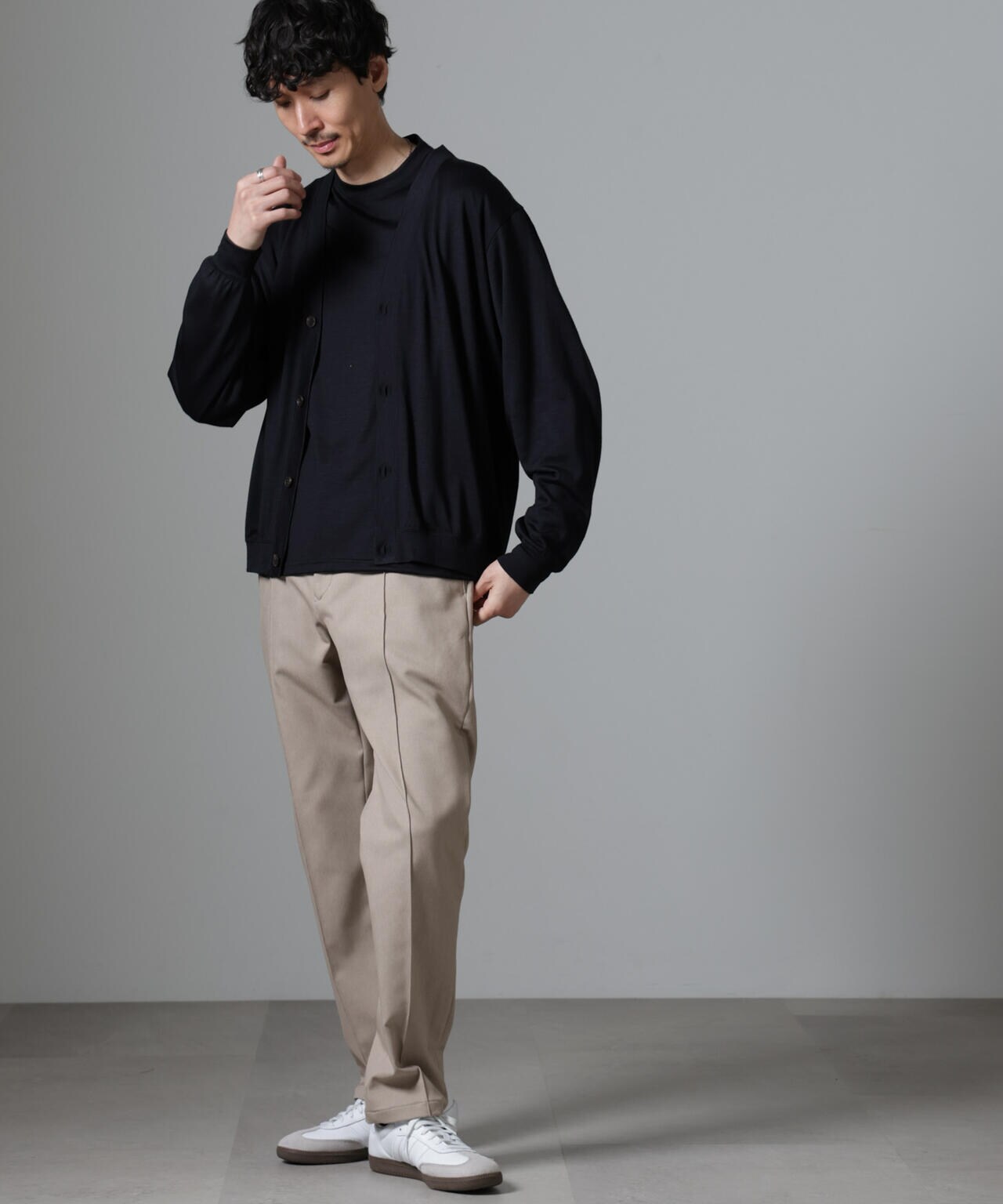 「N TROUSERS BASIC」CATINA(R)メランジ二重織ツイルストレッチパンツ(セットアップ可) 6684229204