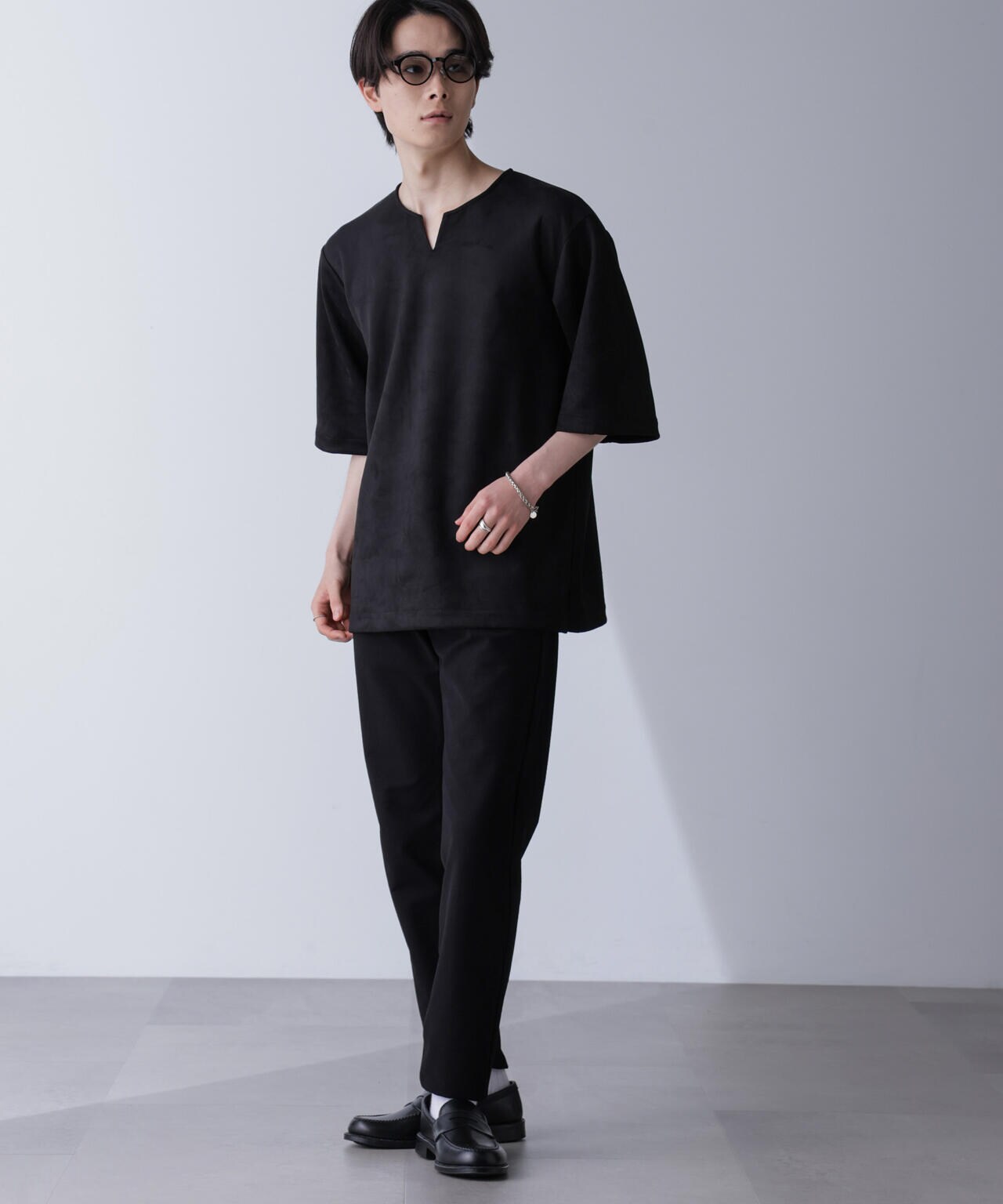 WEB限定/フェイクスエードリラックスTシャツ 半袖 6724224217